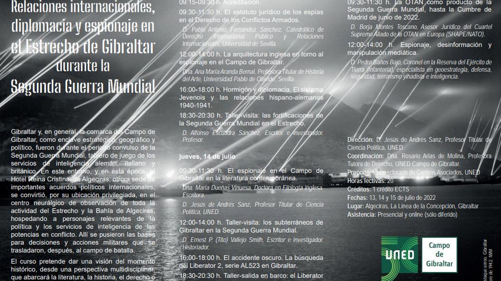 Tríptico del programa de la UNED