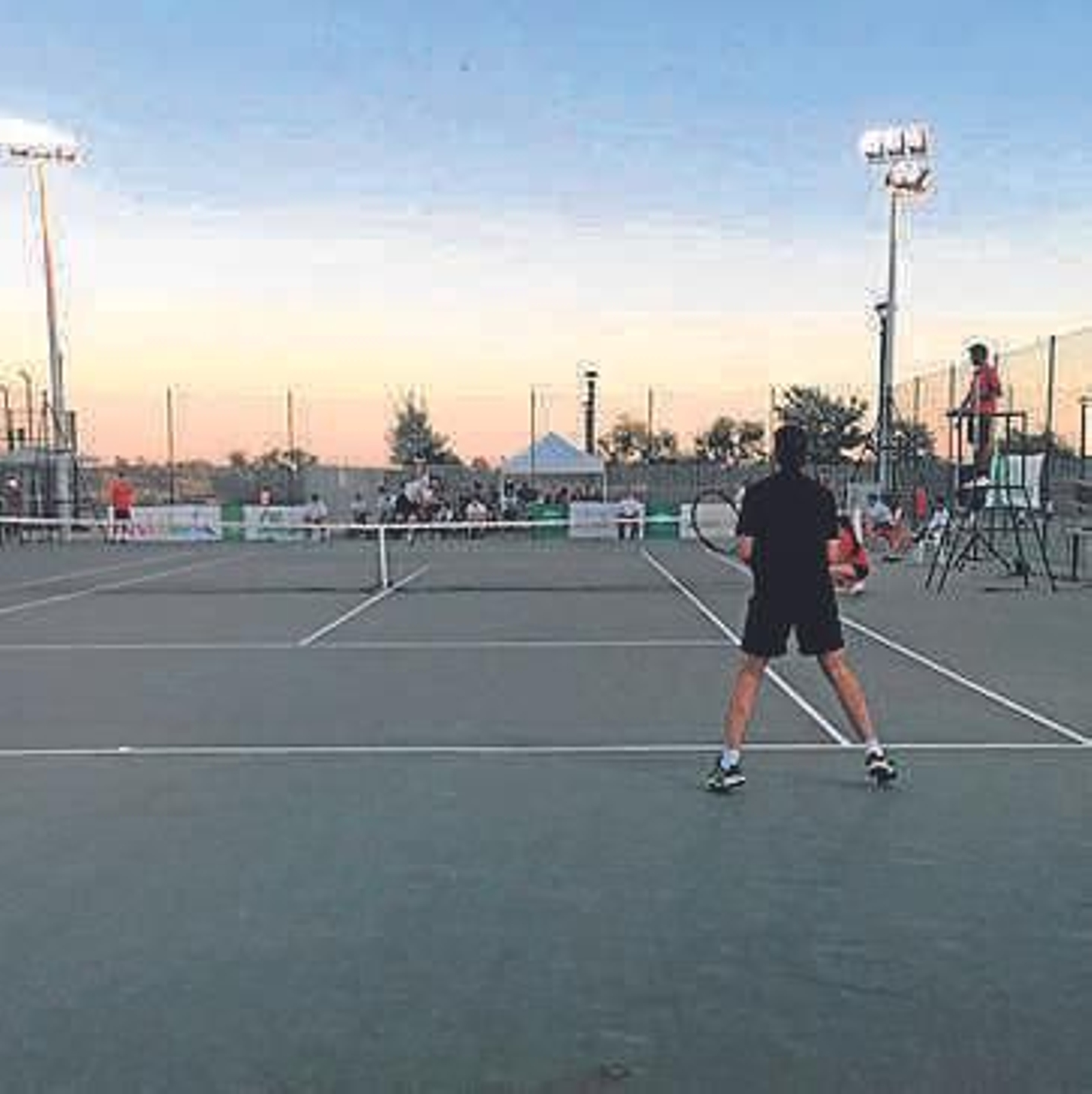 Pista de tenis de las instalaciones municipales de Cartaya.