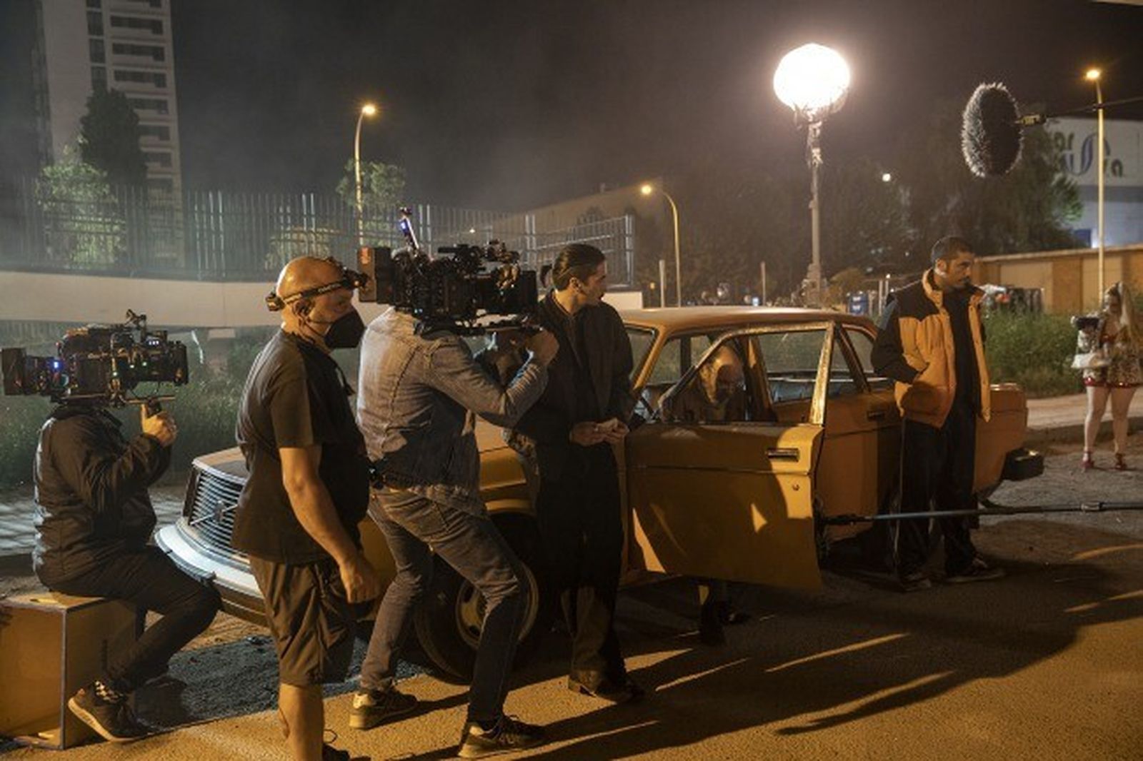 Un momento del rodaje de 'El Inmortal', con Álex García