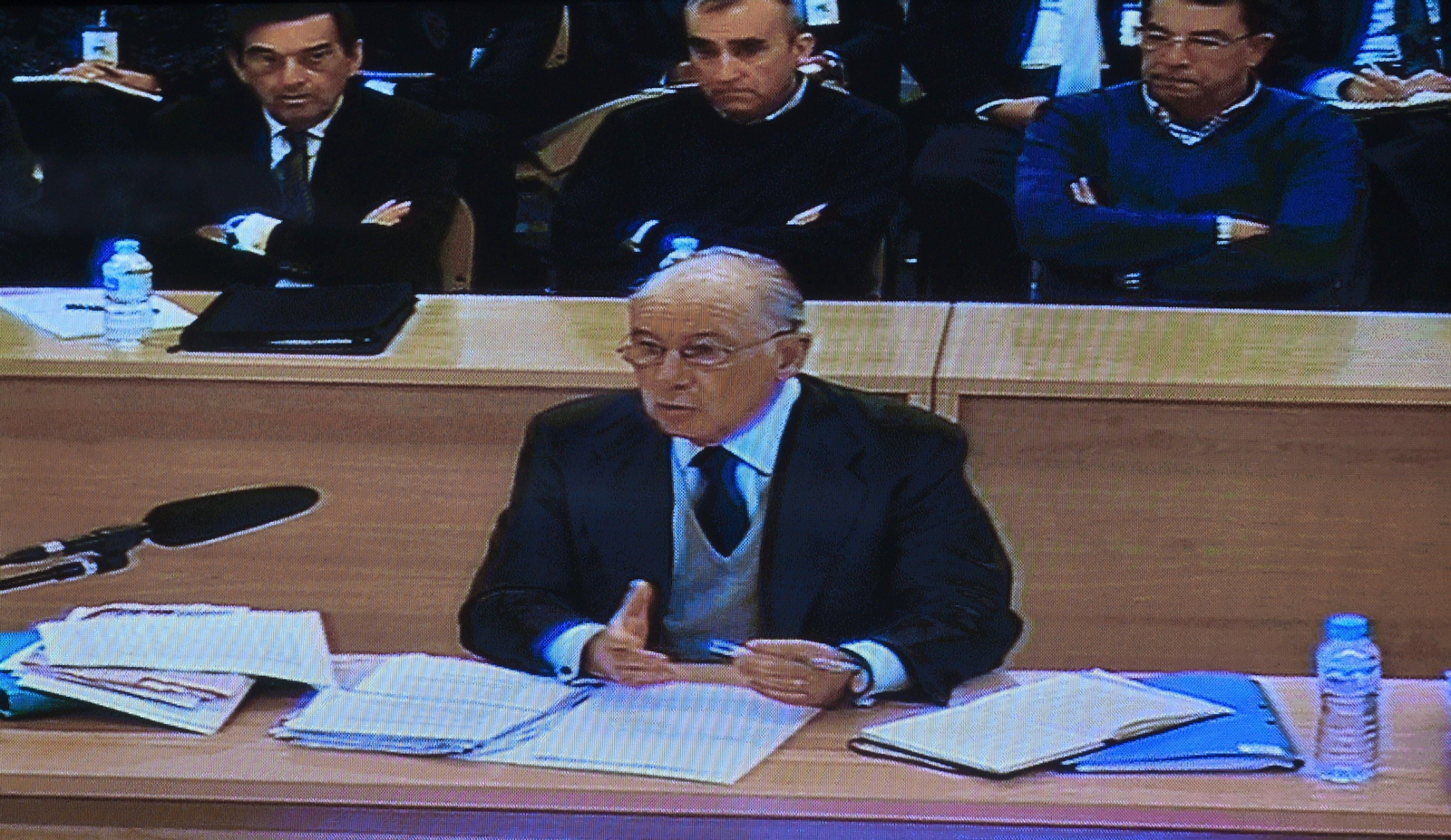 Rato declara en la Audiencia Nacional por la salida a Bolsa de Bankia.