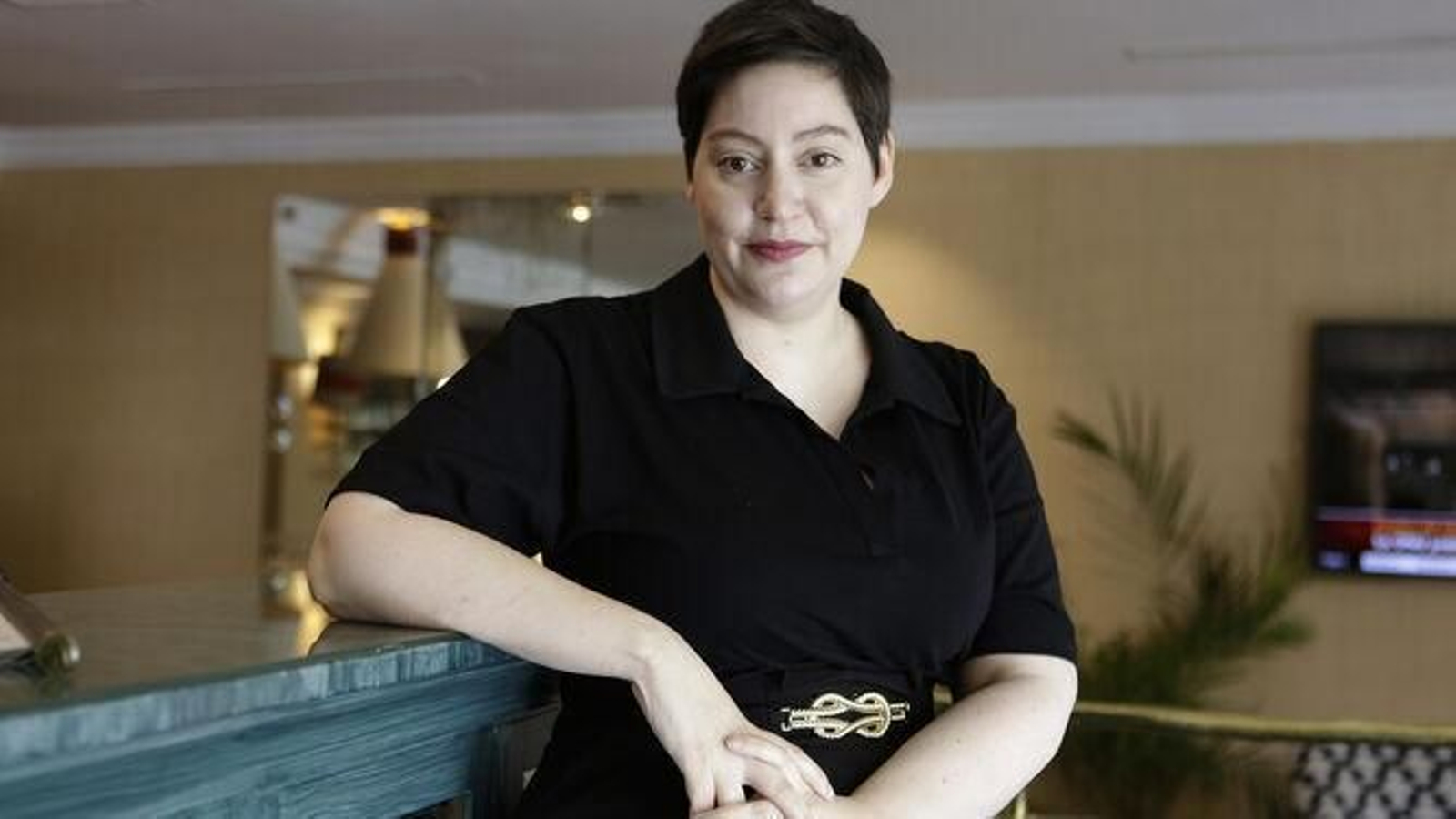 Alaitz Leceaga en un céntrico hotel de Sevilla.