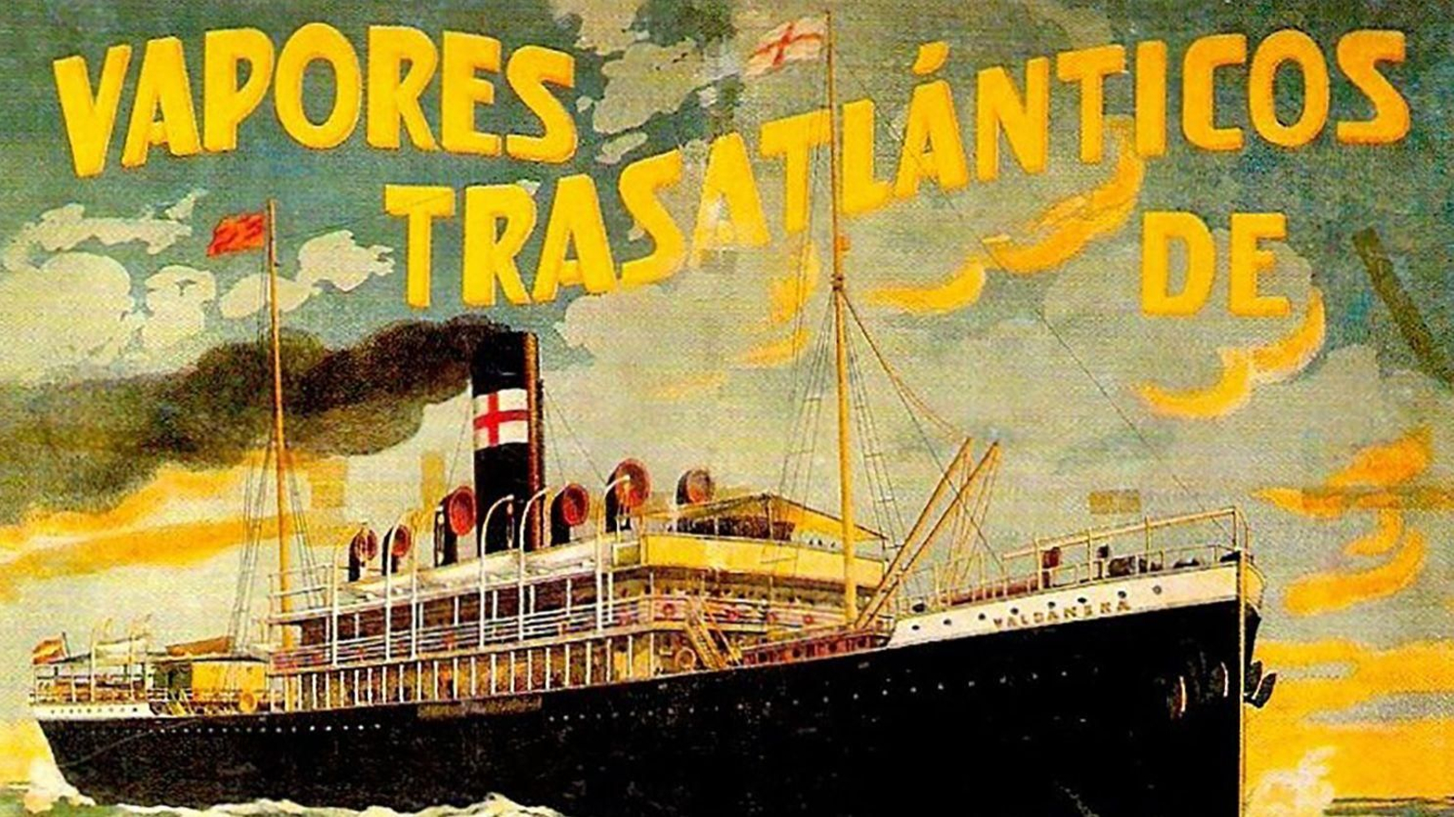 Cartel de Vapores del Atlántico de Pinillos Izquierdo