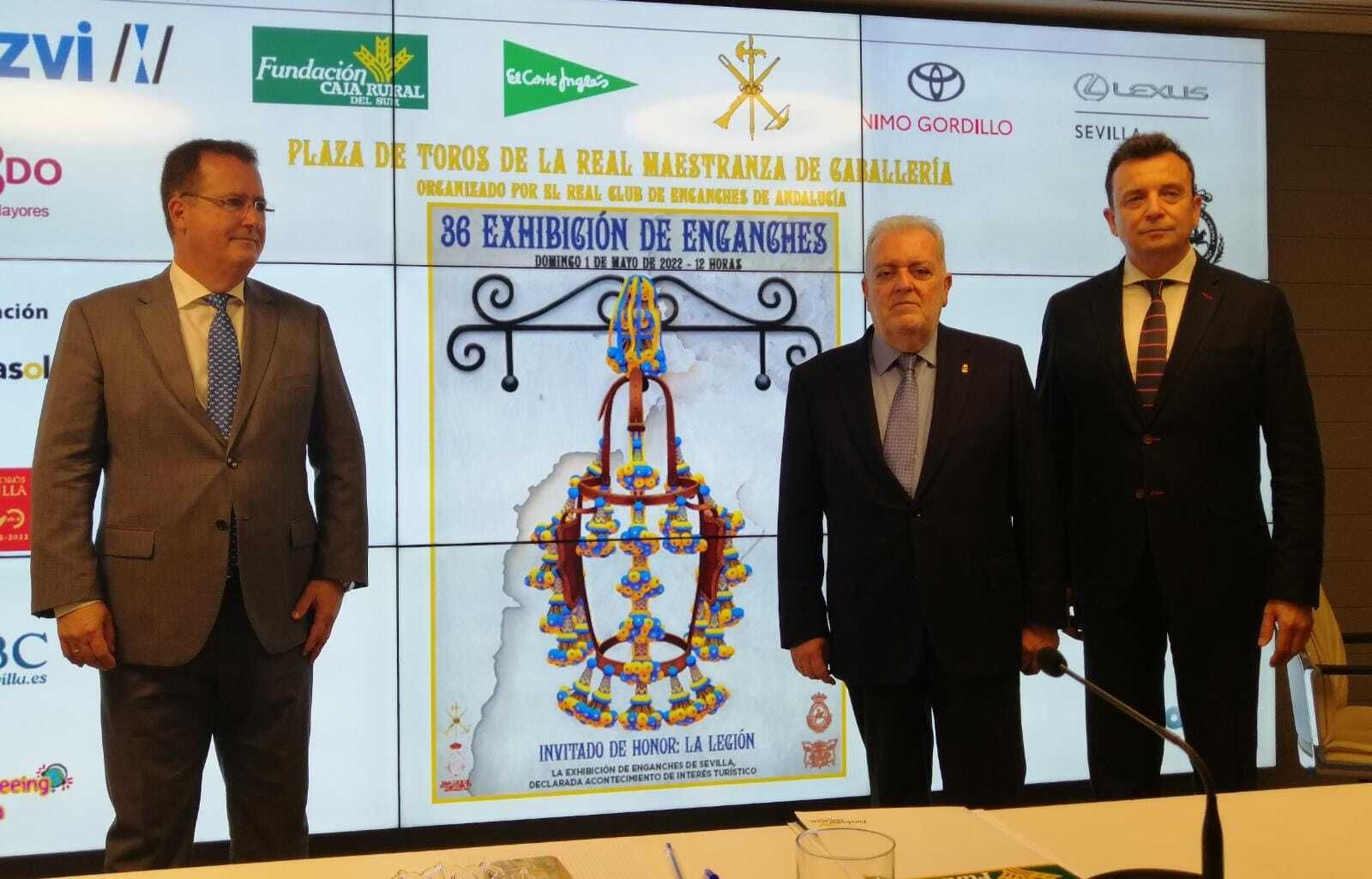 Juan Carlos Cabrera, Jesús Contreras y Emilio Ponce en la presentación del evento ecuestre.