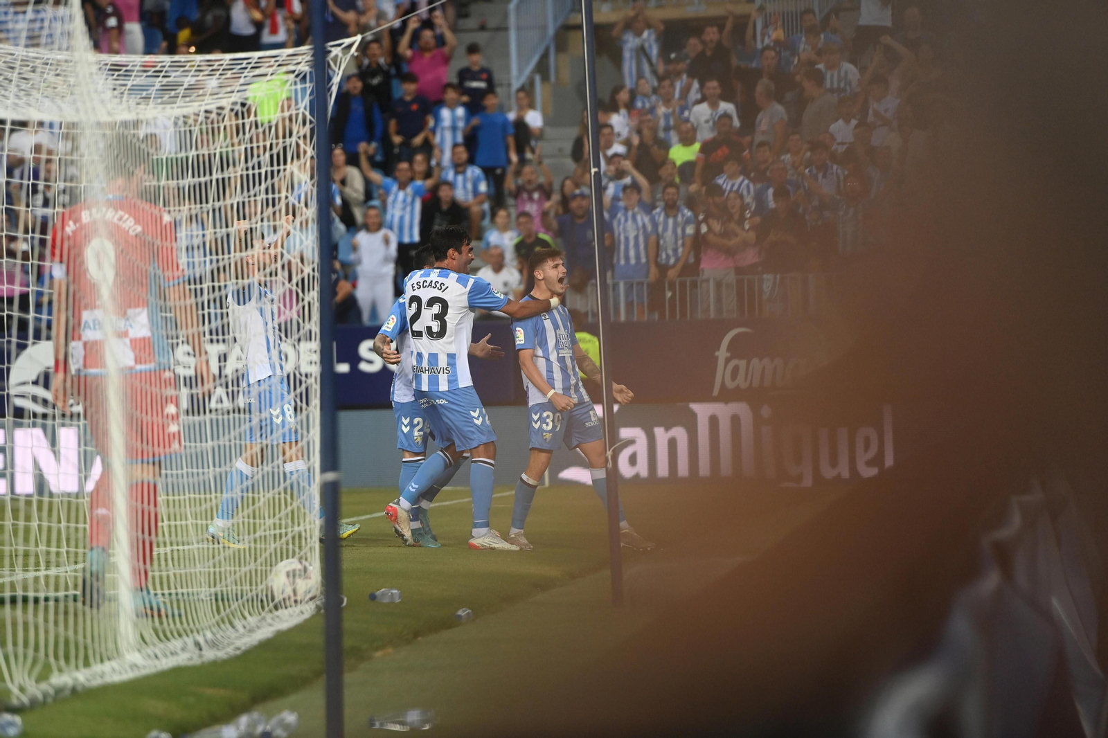 Cristian celebra el gol al Lugo.