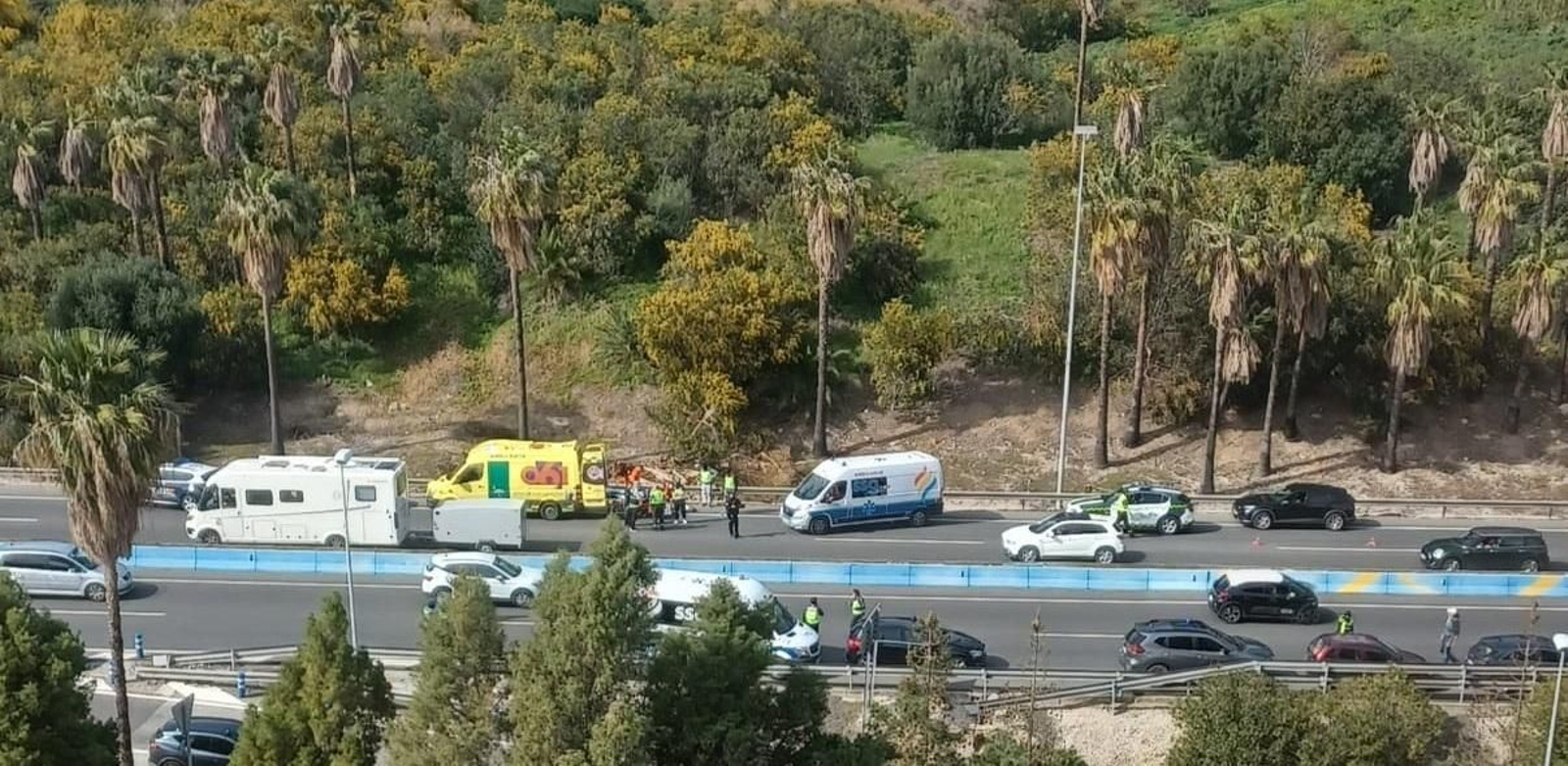 Punto de la A-7, a la altura de la Urbanización Doña Casilda, donde se produjo el atropello. Punto de la A-7, a la altura de la Urbanización Doña Casilda, donde se produjo el atropello.