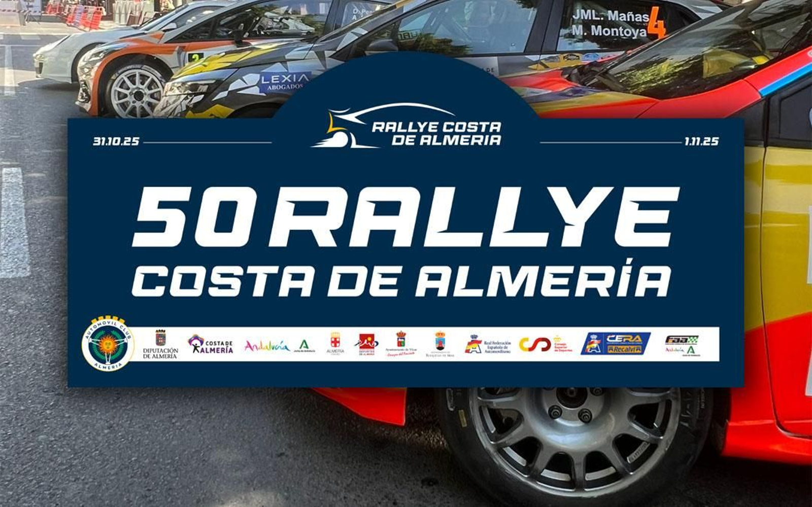 Cartel de la edición número 50 del Rallye Costa de Almeria que se celebrará durante el presente año.