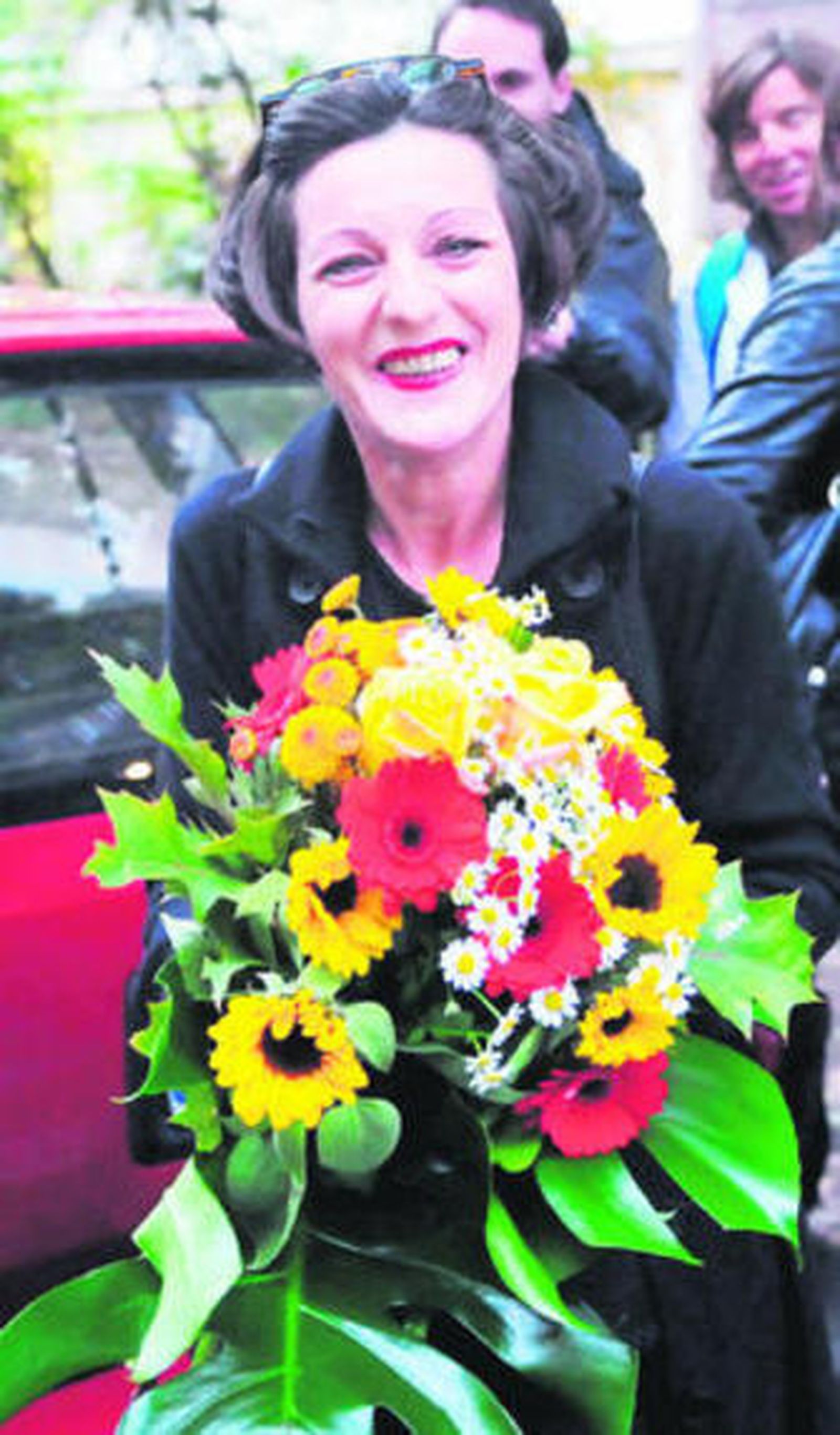 Herta Müller, ayer en Berlín, tras conocer la noticia.