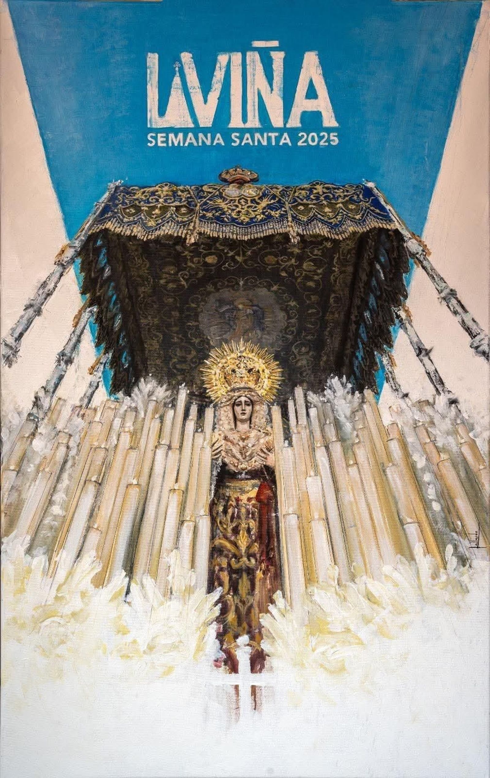 Cartel de José María García Gallardo para anunciar el Lunes Santo en la Viña.