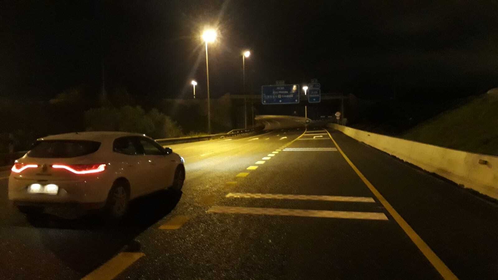 El nuevo ramal, ya con un carril a la derecha, que se abrió al tráfico el lunes por la noche.