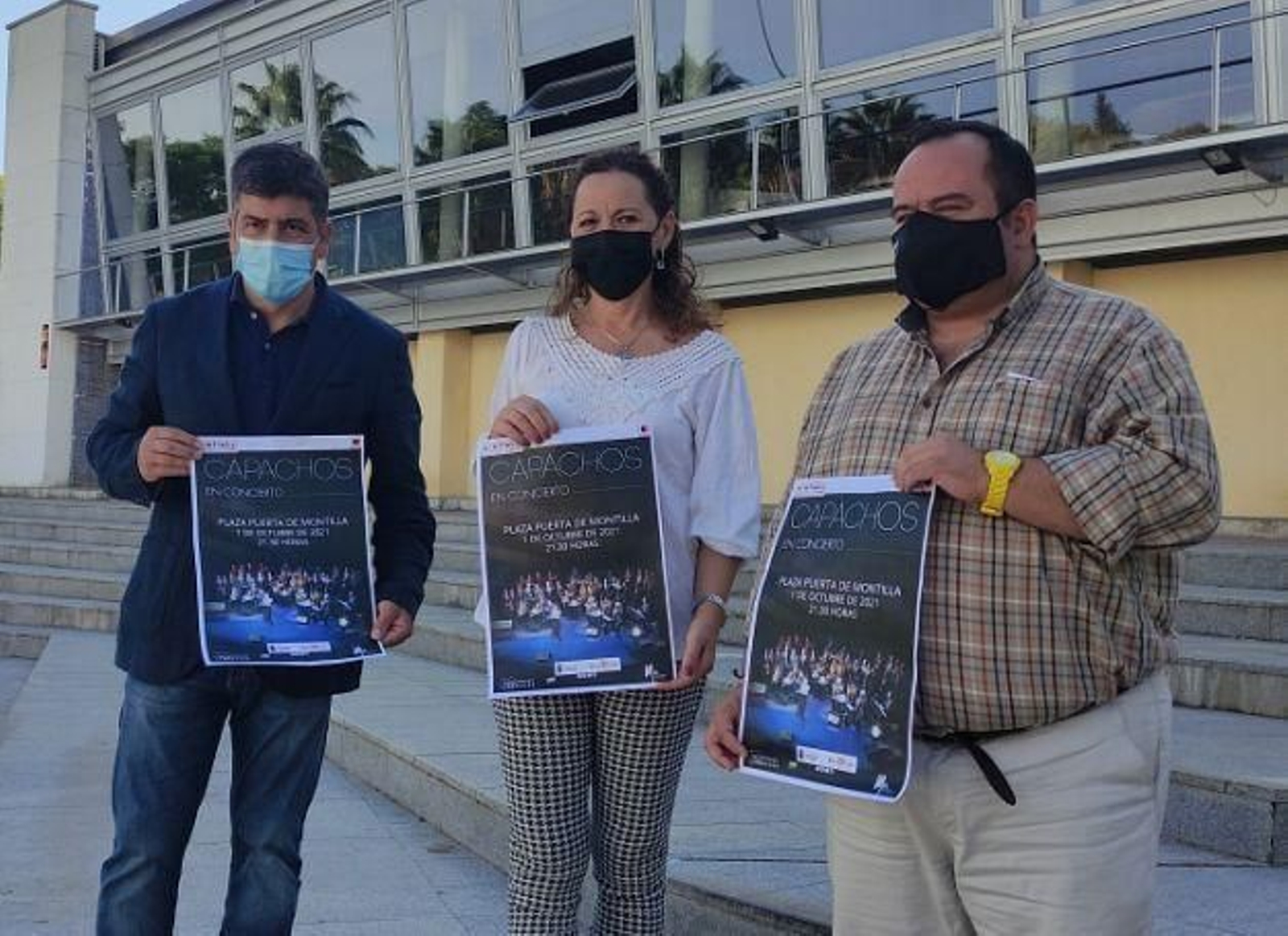 Rafael Llamas, Soledad Raya y Antonio Salamanca, en la presentación del concierto.