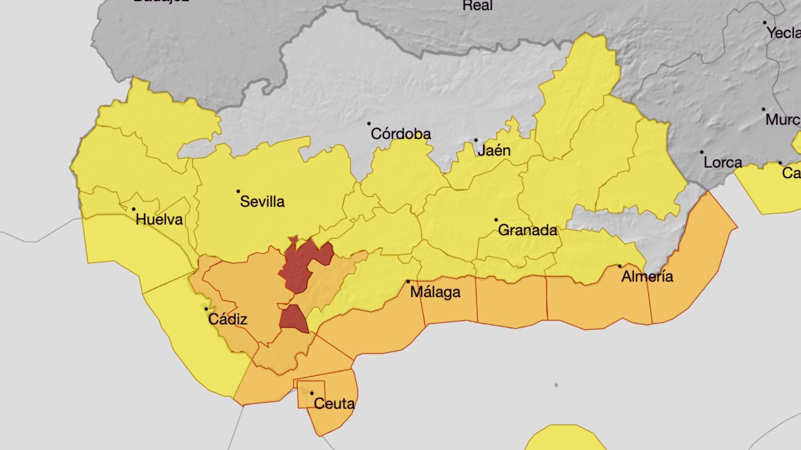 Avisos en Andalucía para la primera semana de febrero de 2026