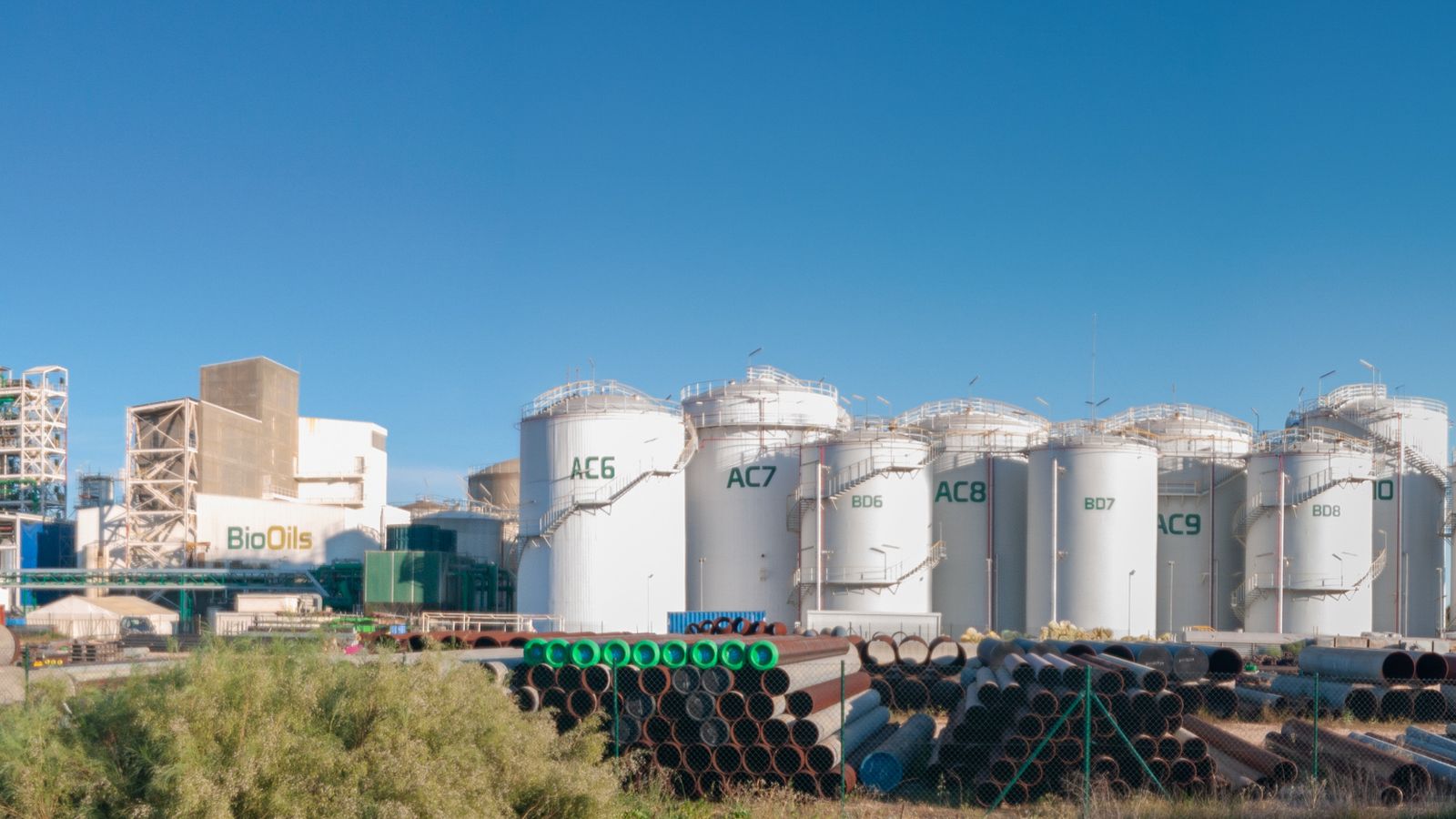 Instalaciones de la planta Bio Oils en Huelva.