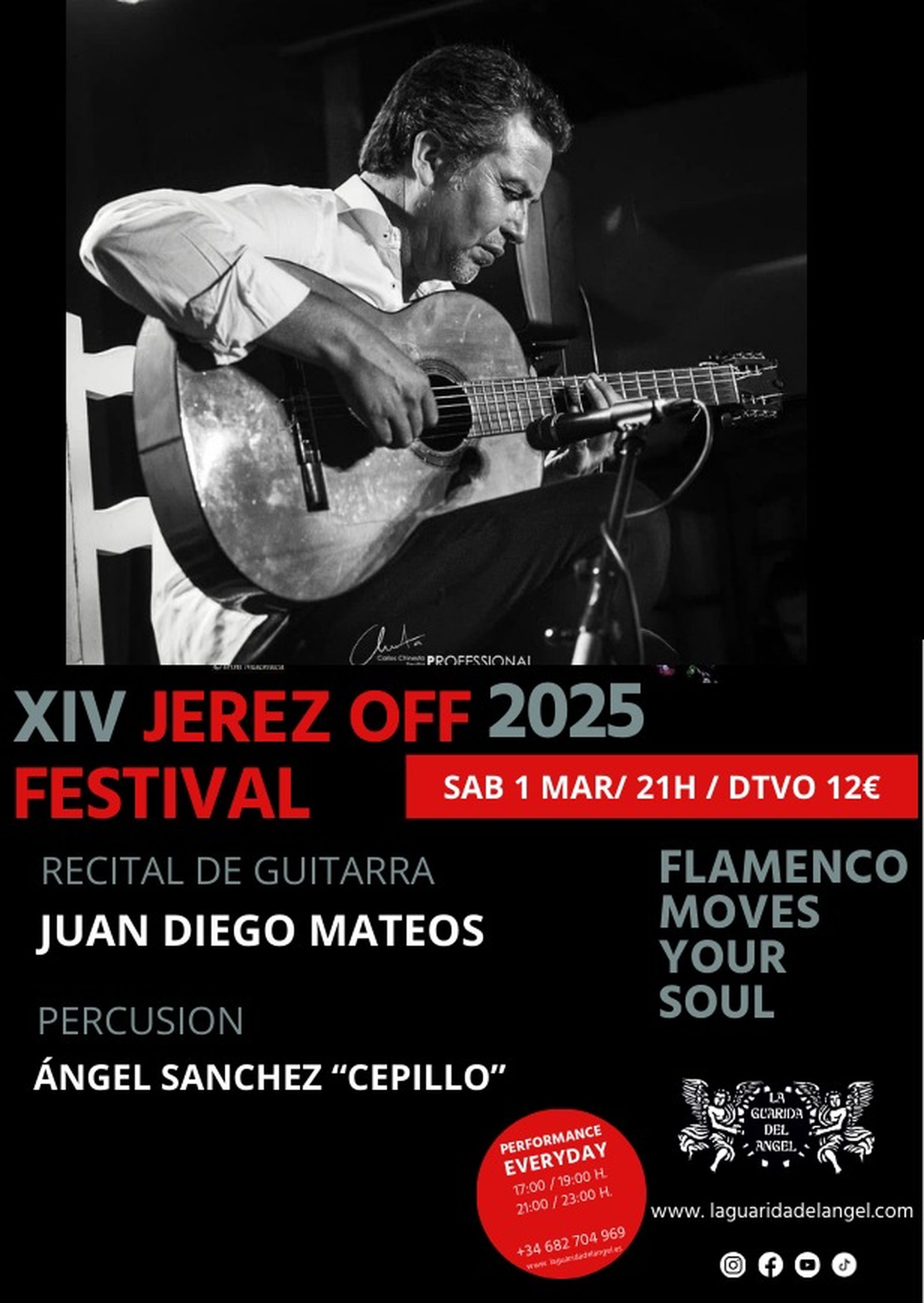 Cartel de la actuación de Juan Diego Mateos en La Guarida del Ángel.