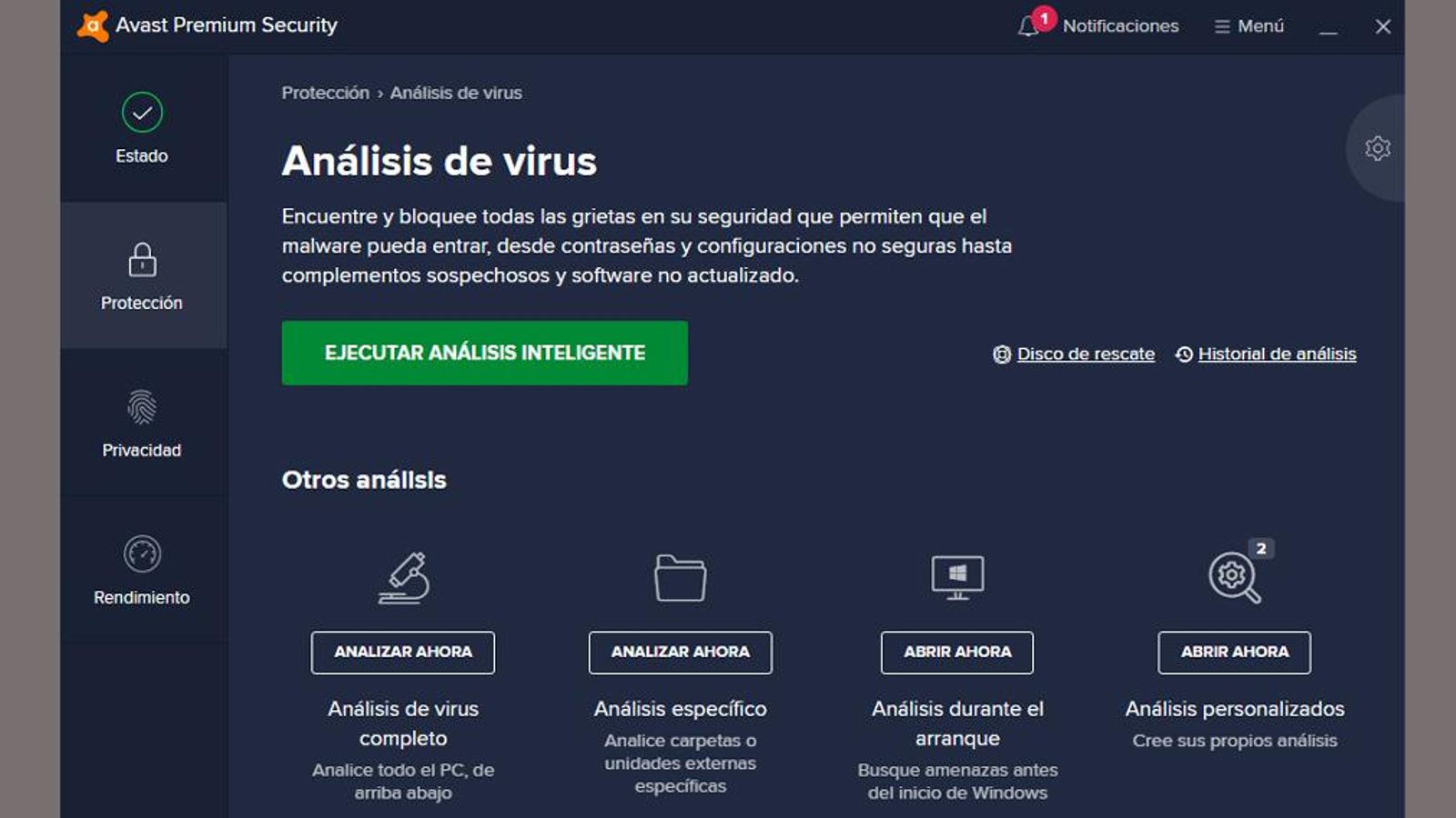 Imágenes del antivirus Avast Premium Security