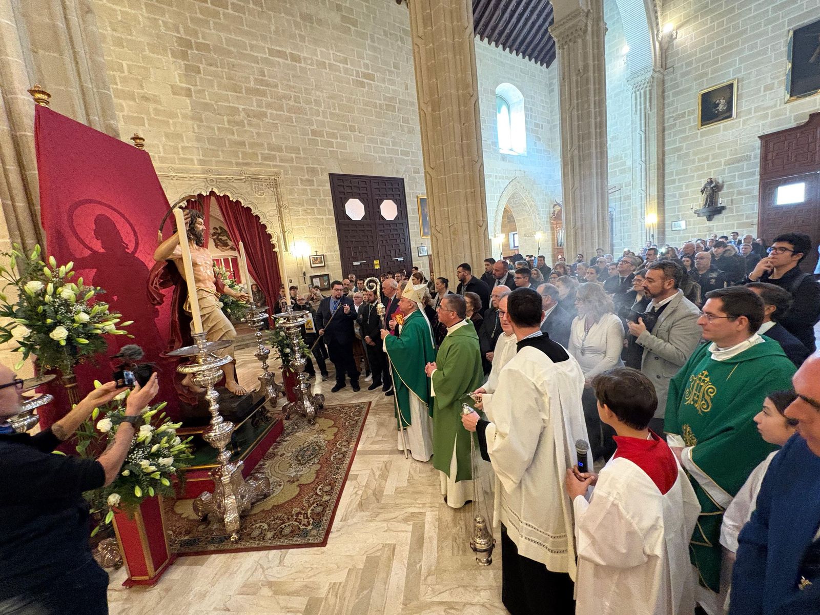 La imagen de Jesús Resucitado, ya bendecida por el obispo de Jerez.