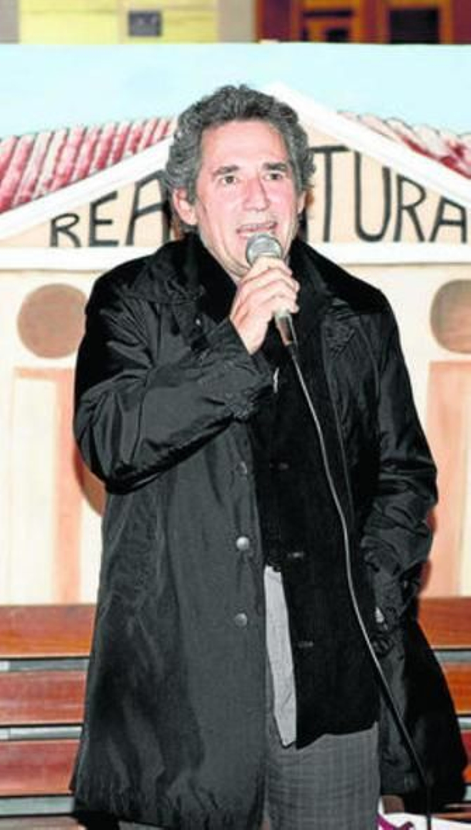 Miguel Ríos, durante las protestas del jueves.