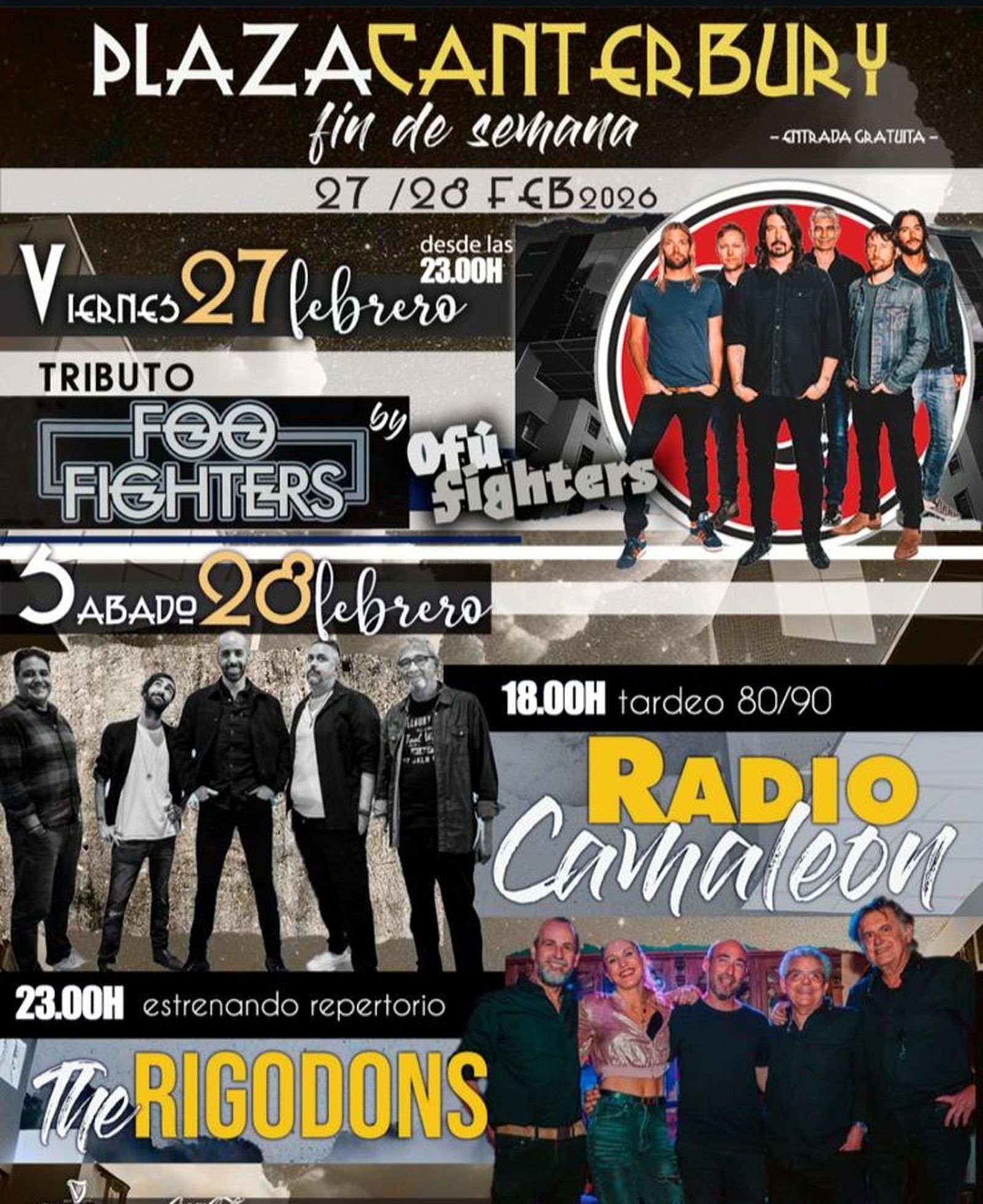 Tributo Foo Fighters, Radio Camaleón, en Plaza Canterbury. Jerez.