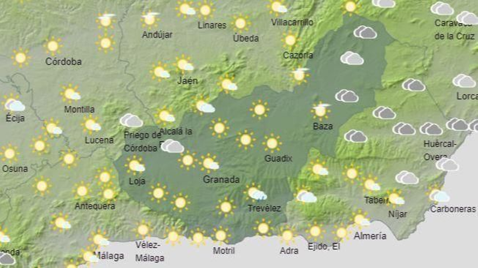 El Tiempo en Granada el segundo fin de semana de septiembre