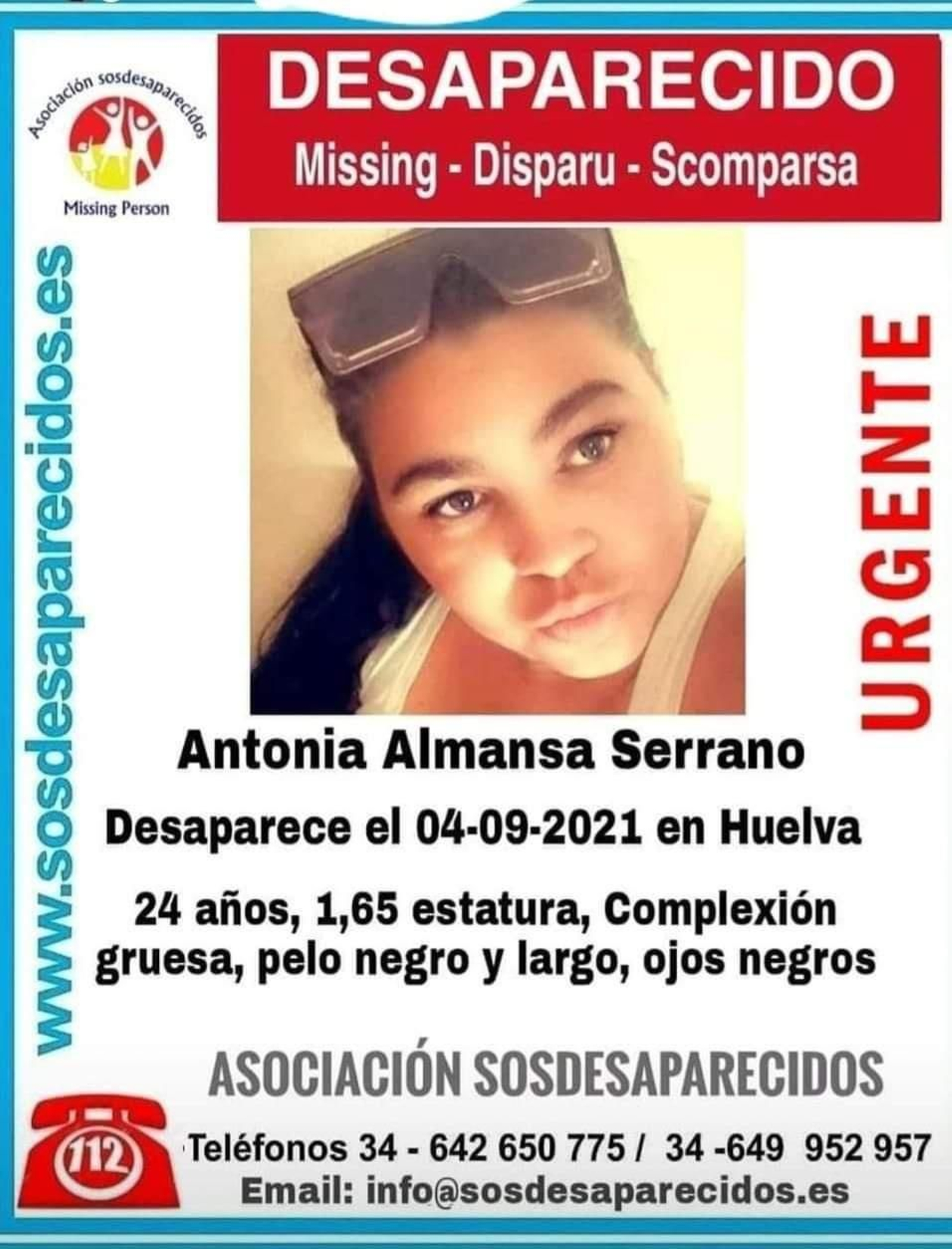 Fotografía de la joven desaparecida en Paymogo el sábado Fotografía de la joven desaparecida en Paymogo el sábado