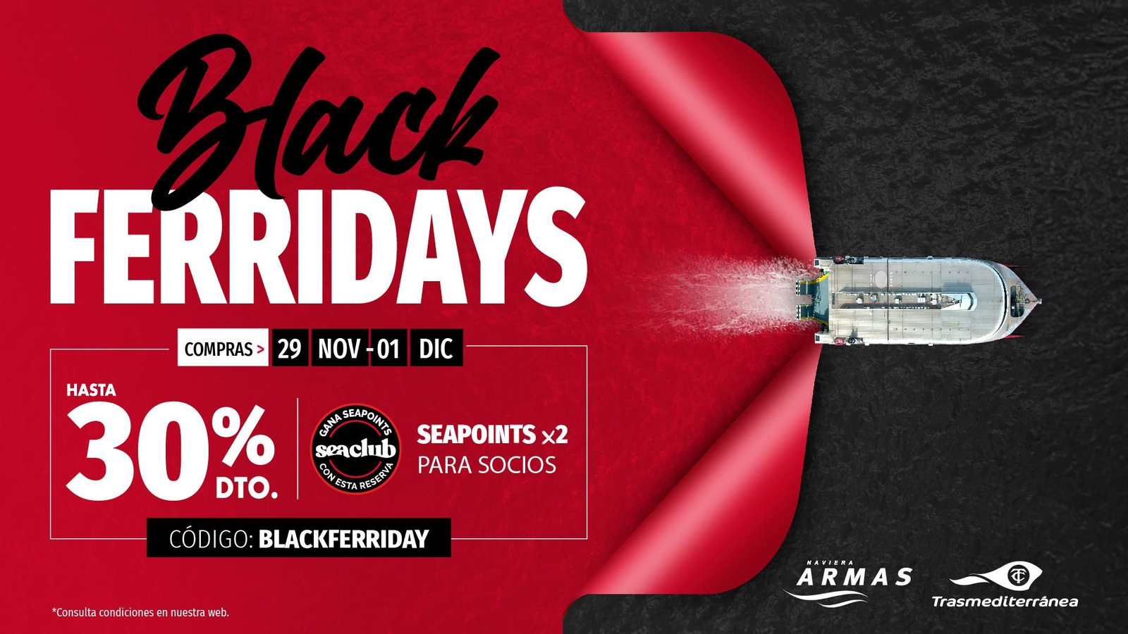 Cartel anunciador de la promoción con motivo del Black Friday Cartel anunciador de la promoción con motivo del Black Friday