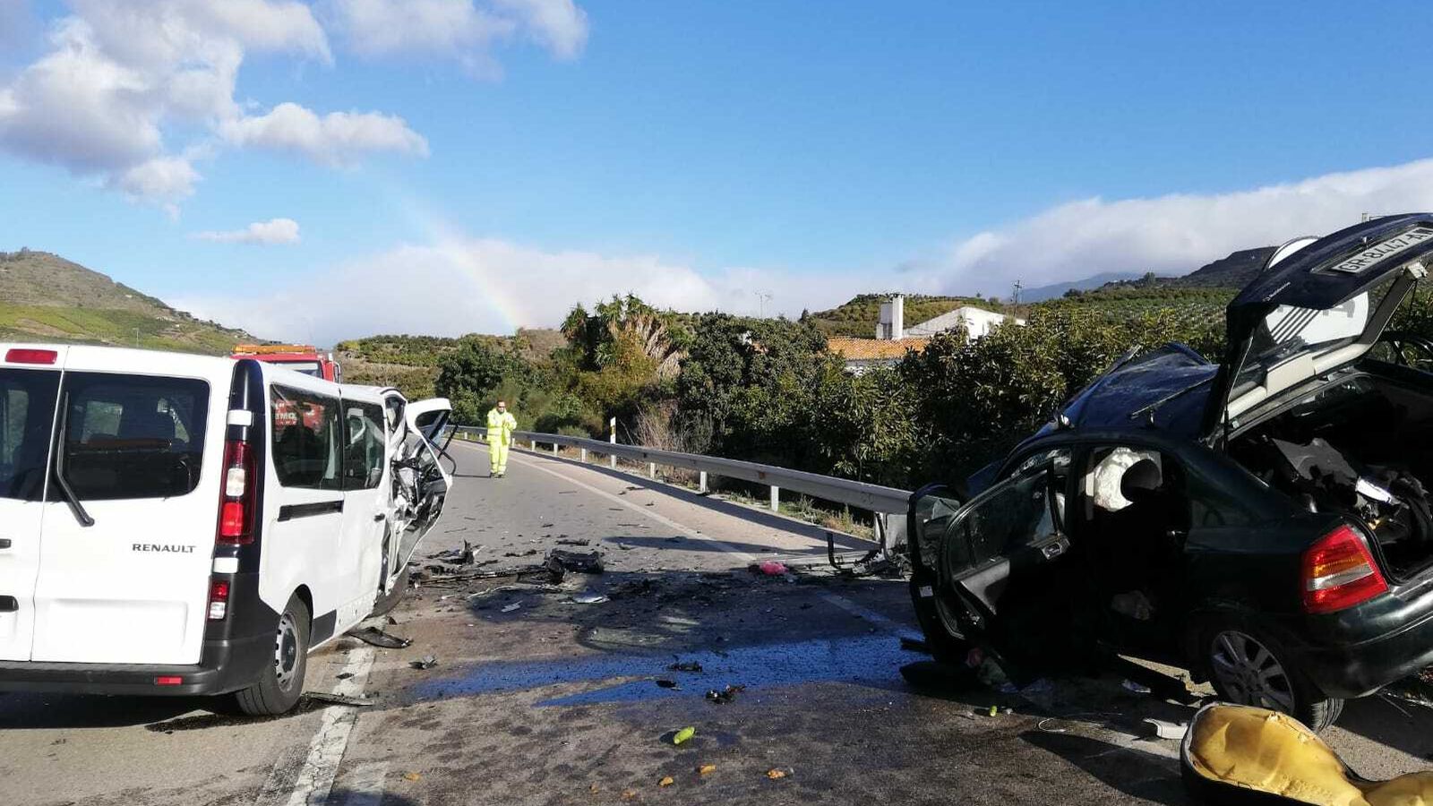Vehículos siniestrados en el accidente de este domingo en Vélez-Málaga.