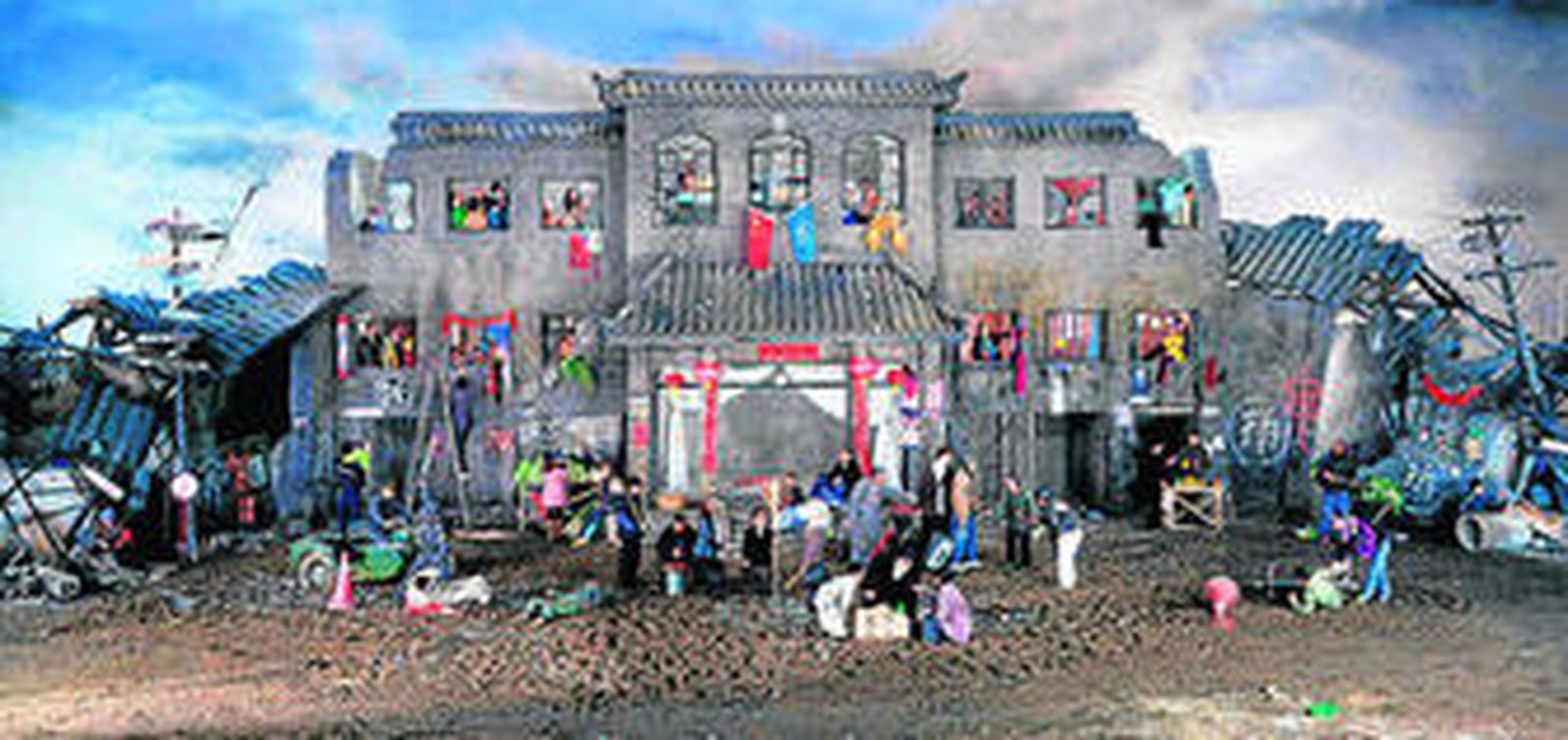 Qingsong trabaja ahora en sus imágenes con grupos muy numerosos.