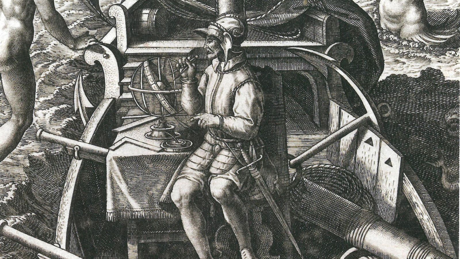 Estampa alegórica de Magallanes de Jan van der Straet.