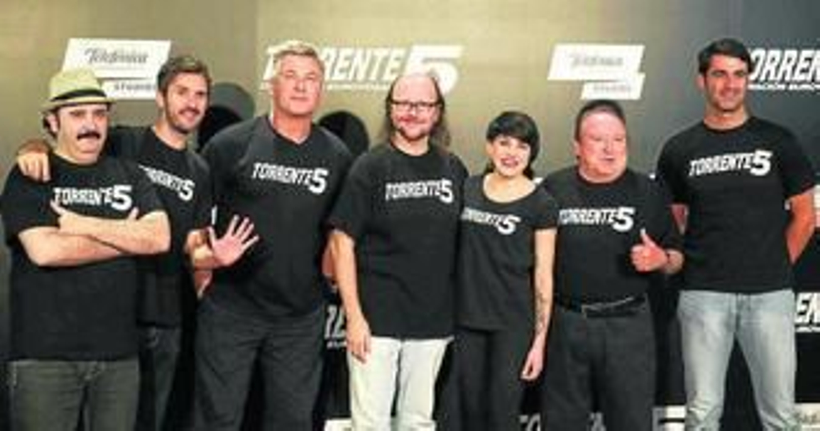 Segura y el resto de protagonistas de la cinta, ayer.