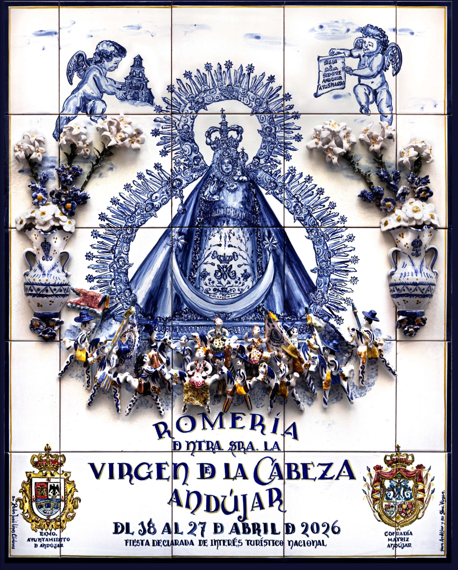 El cartel de este año, realizado en azulejos, es una obra de Pedro José López Cárdenas.