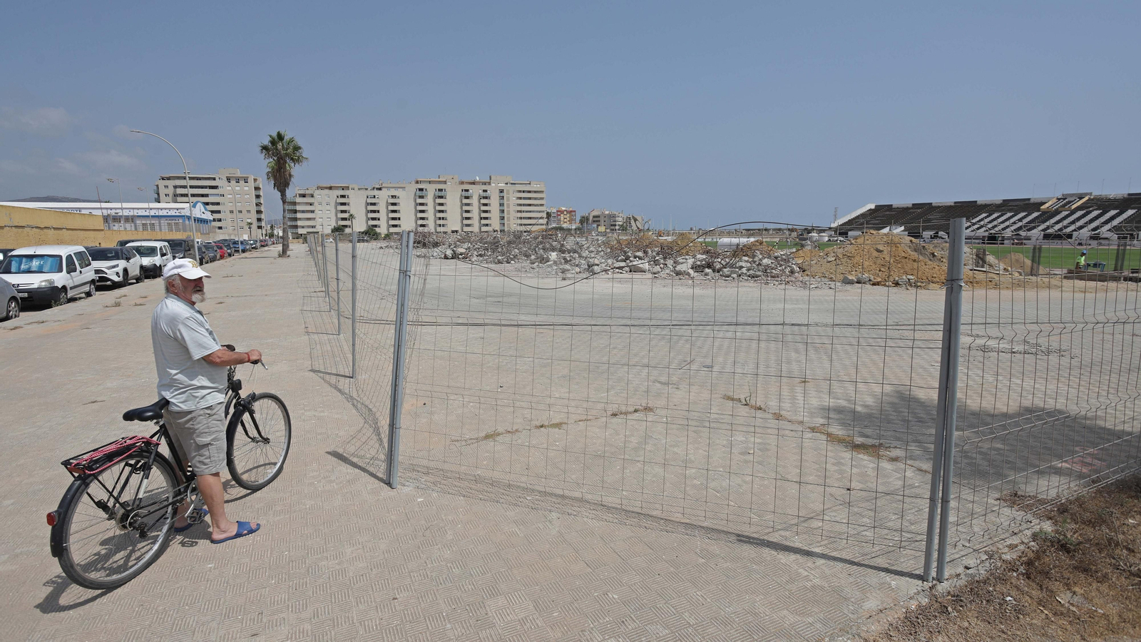 Foto de las obras del estadio municipal de La Línea