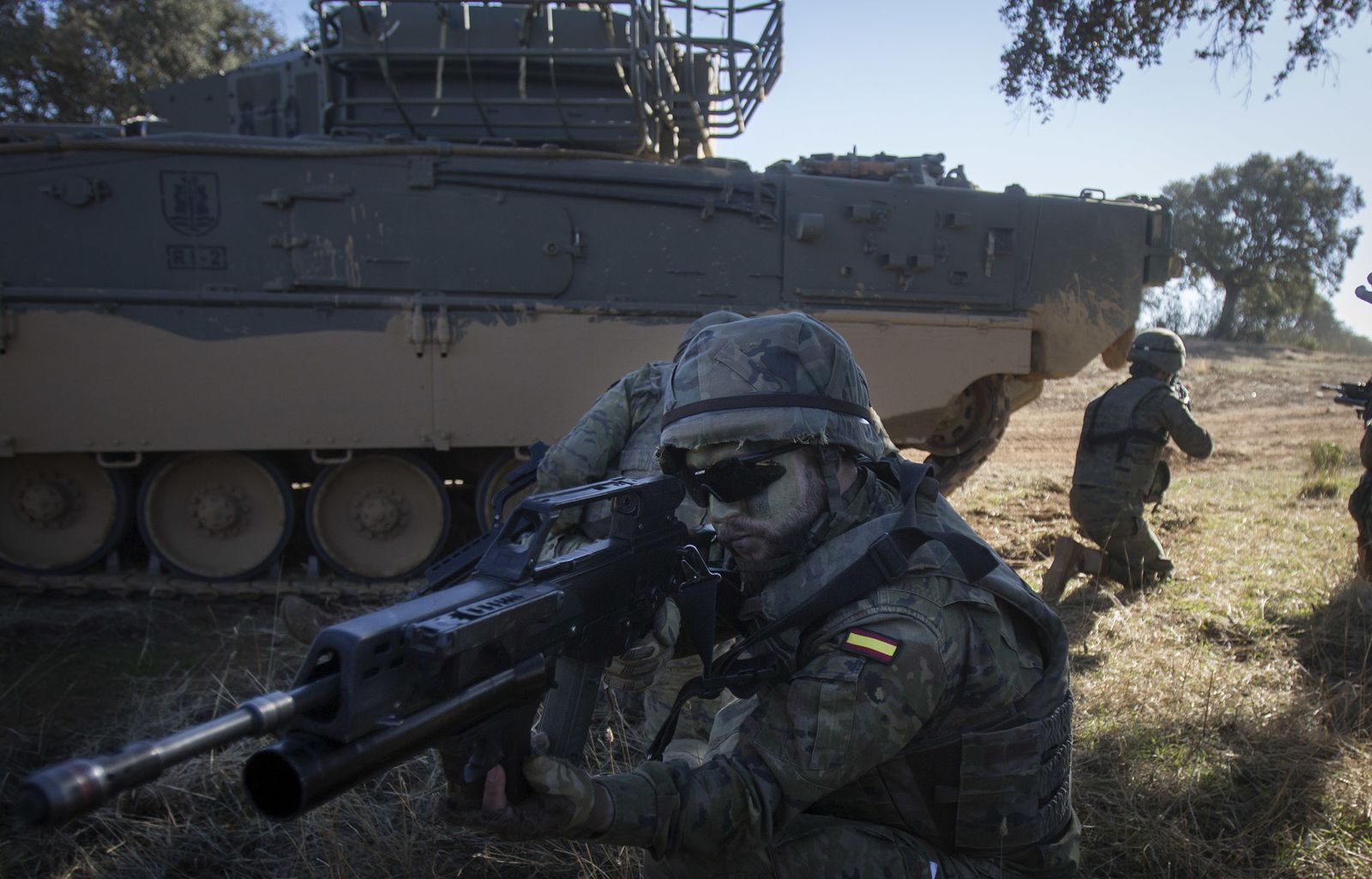 Maniobras del Ejército con destino a Letonia en Cerro Muriano