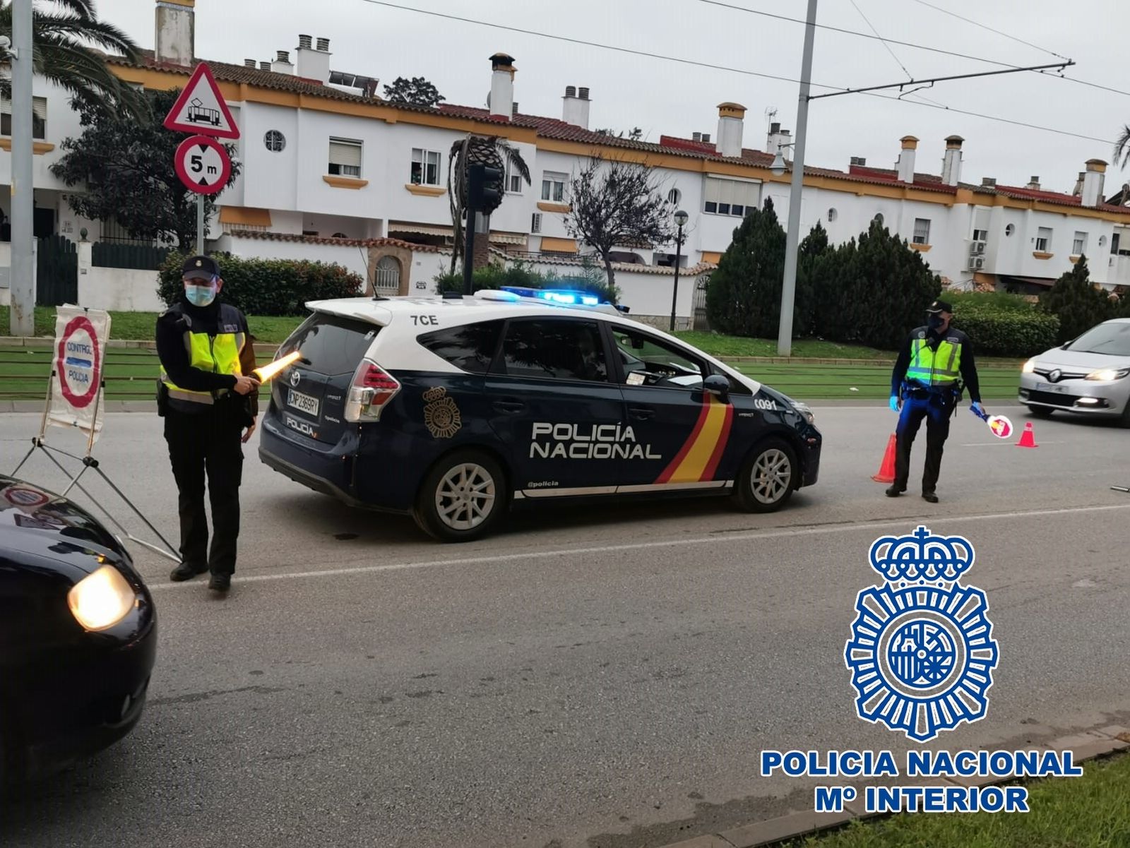 Control de tráfico en el acceso de la Venta de Vargas.