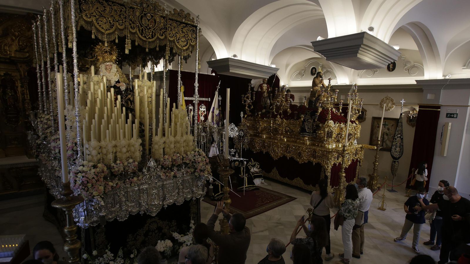 Los pasos de la Estrella en su capilla listo para salir este Domingo de Ramos.