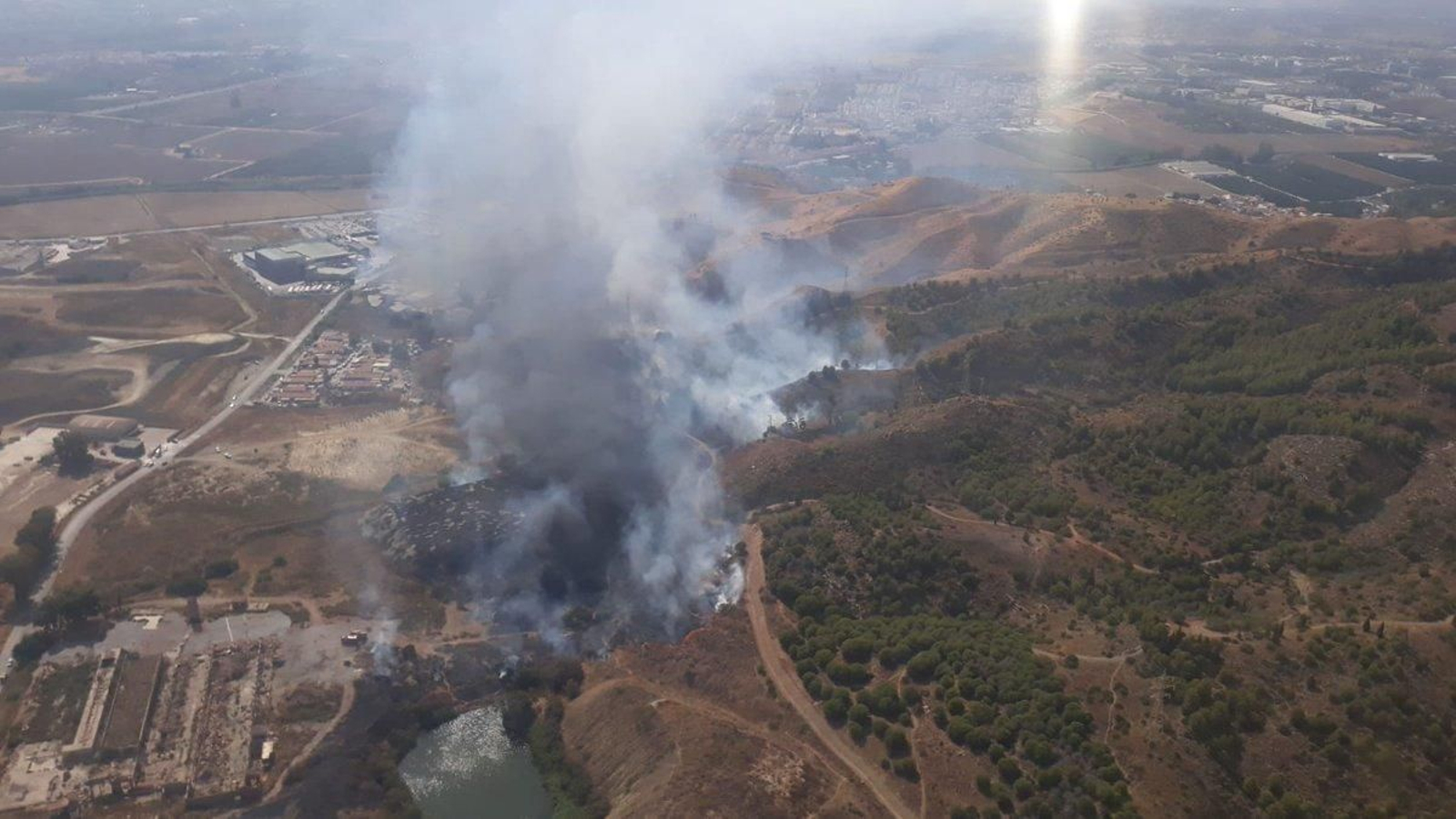 Fotografía aérea del incendio en Los Asperones