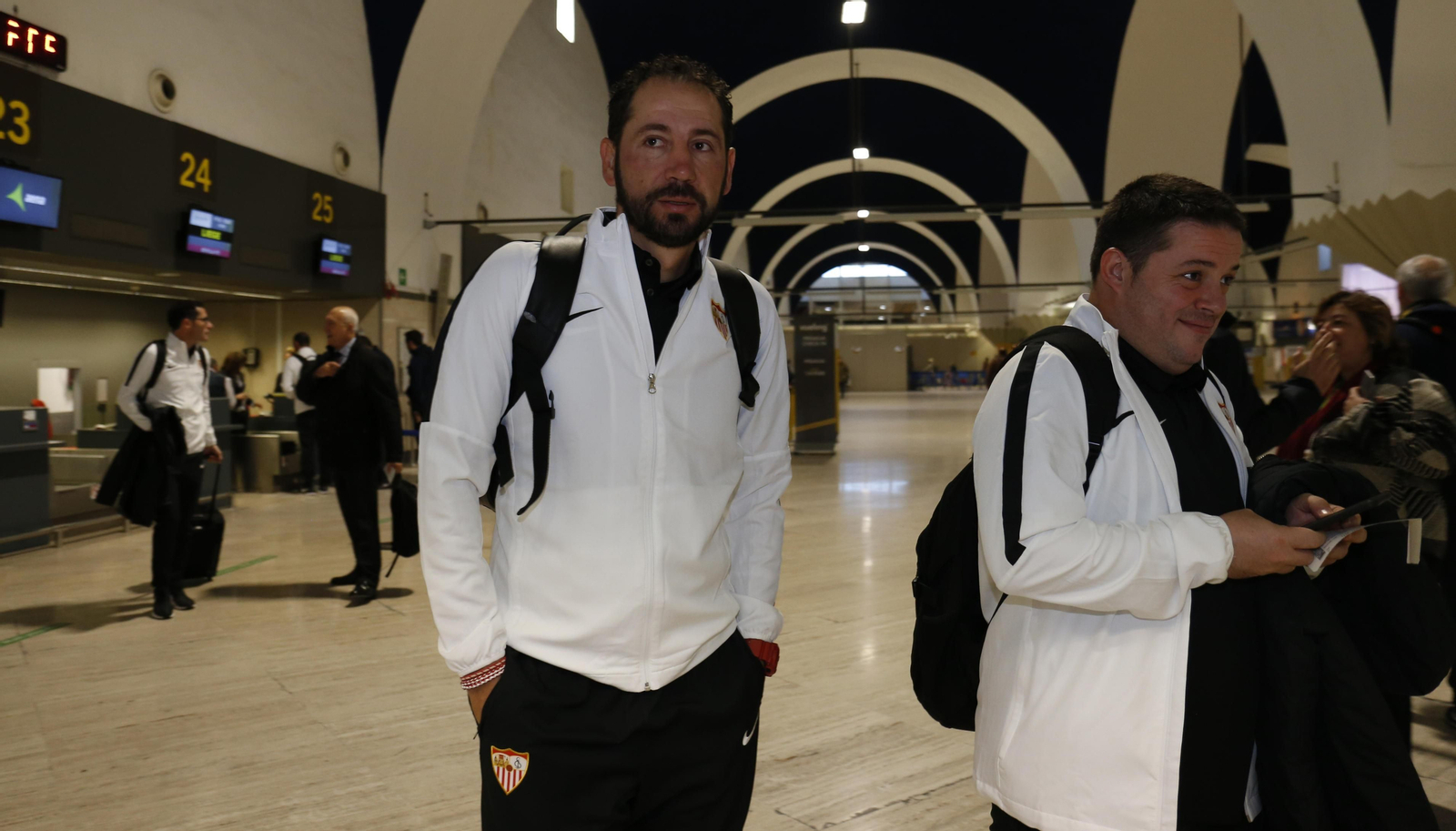 Pablo Machín, antes de partir hacia Lieja, donde el Sevilla FC se mide este jueves al Standard.