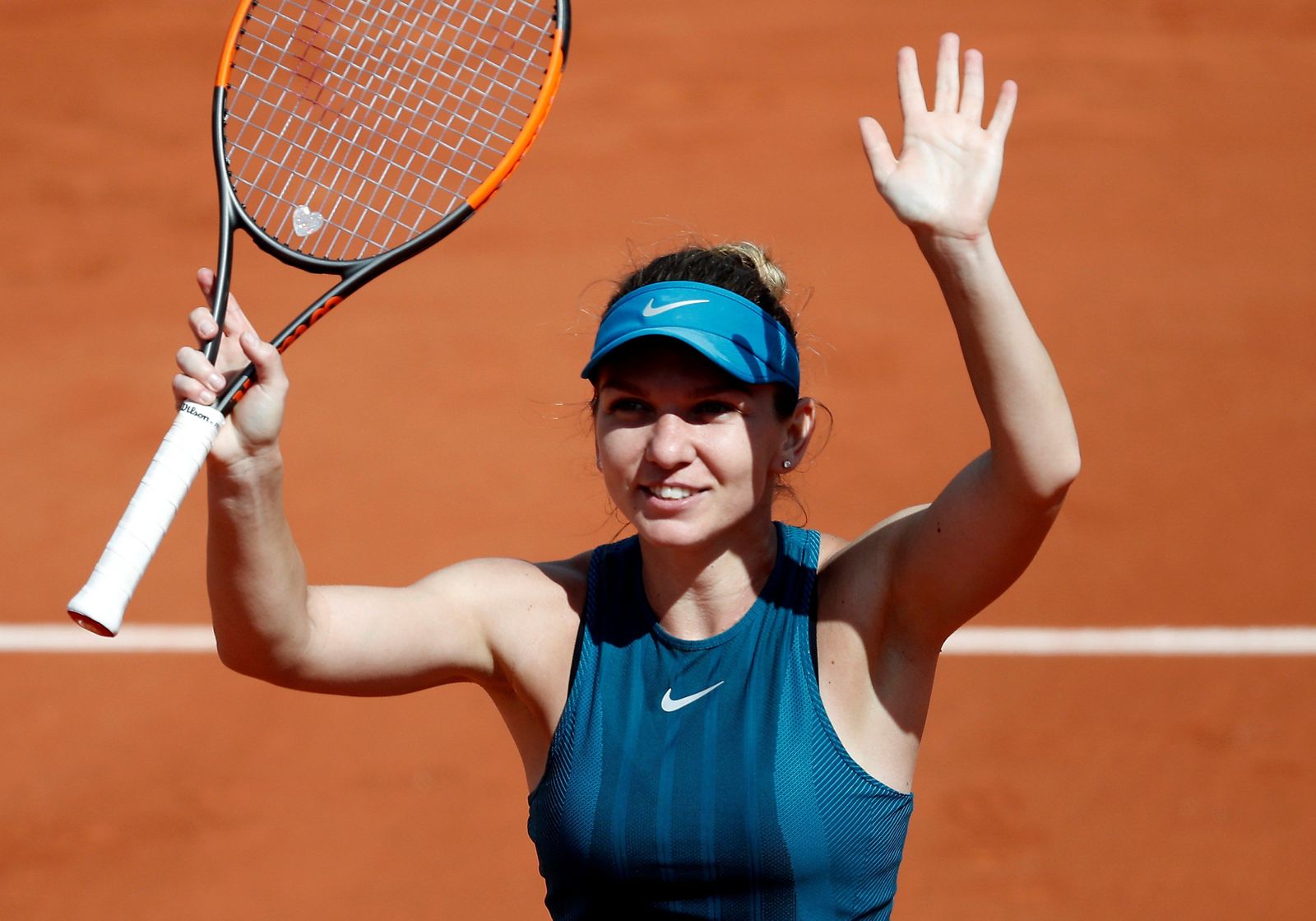 Simona Halep, tras ganar su semifinal a Garbiñe Muguruza.