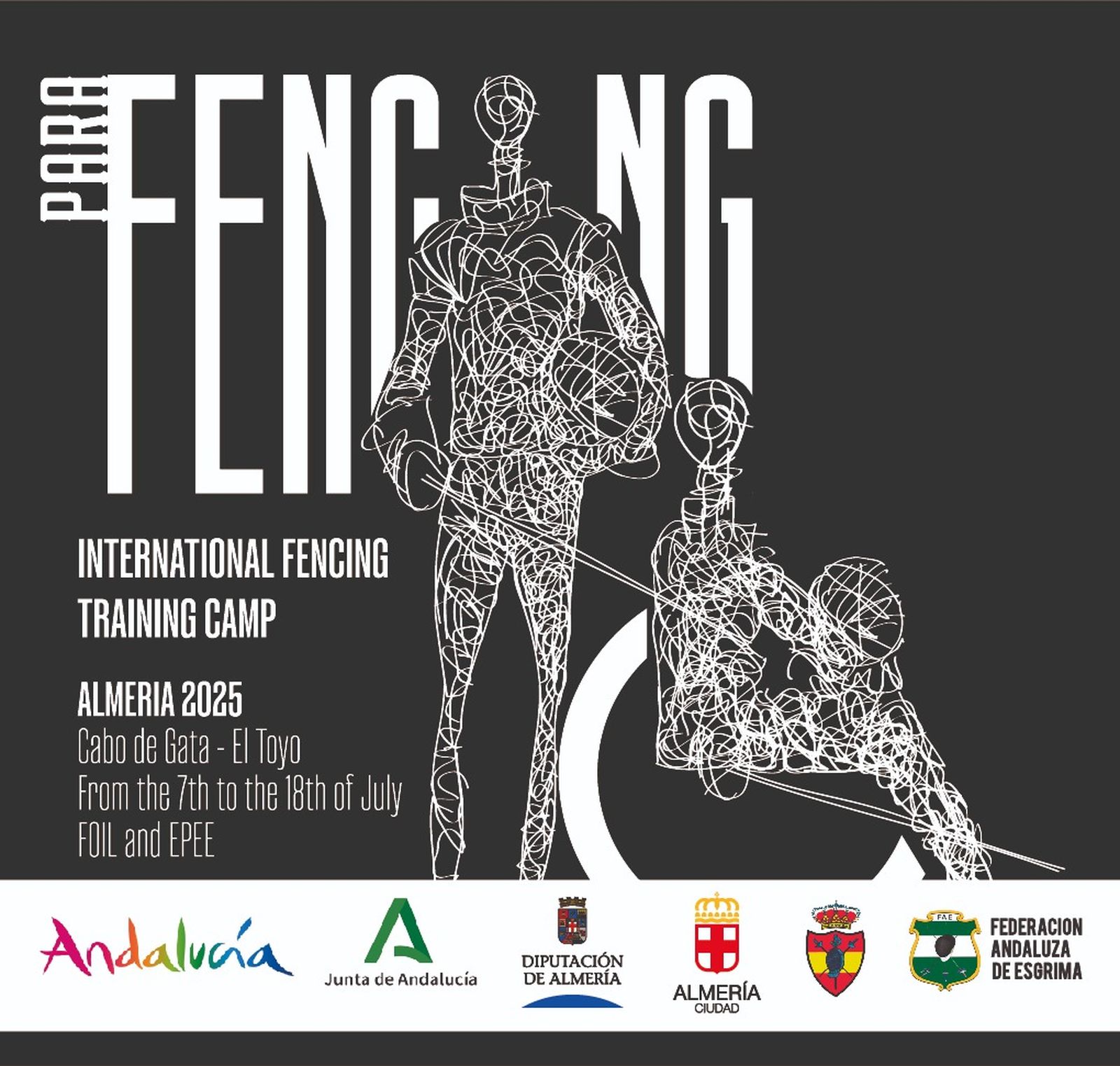 Cartel oficial del Campus Internacional de entrenamiento de Esgrima.