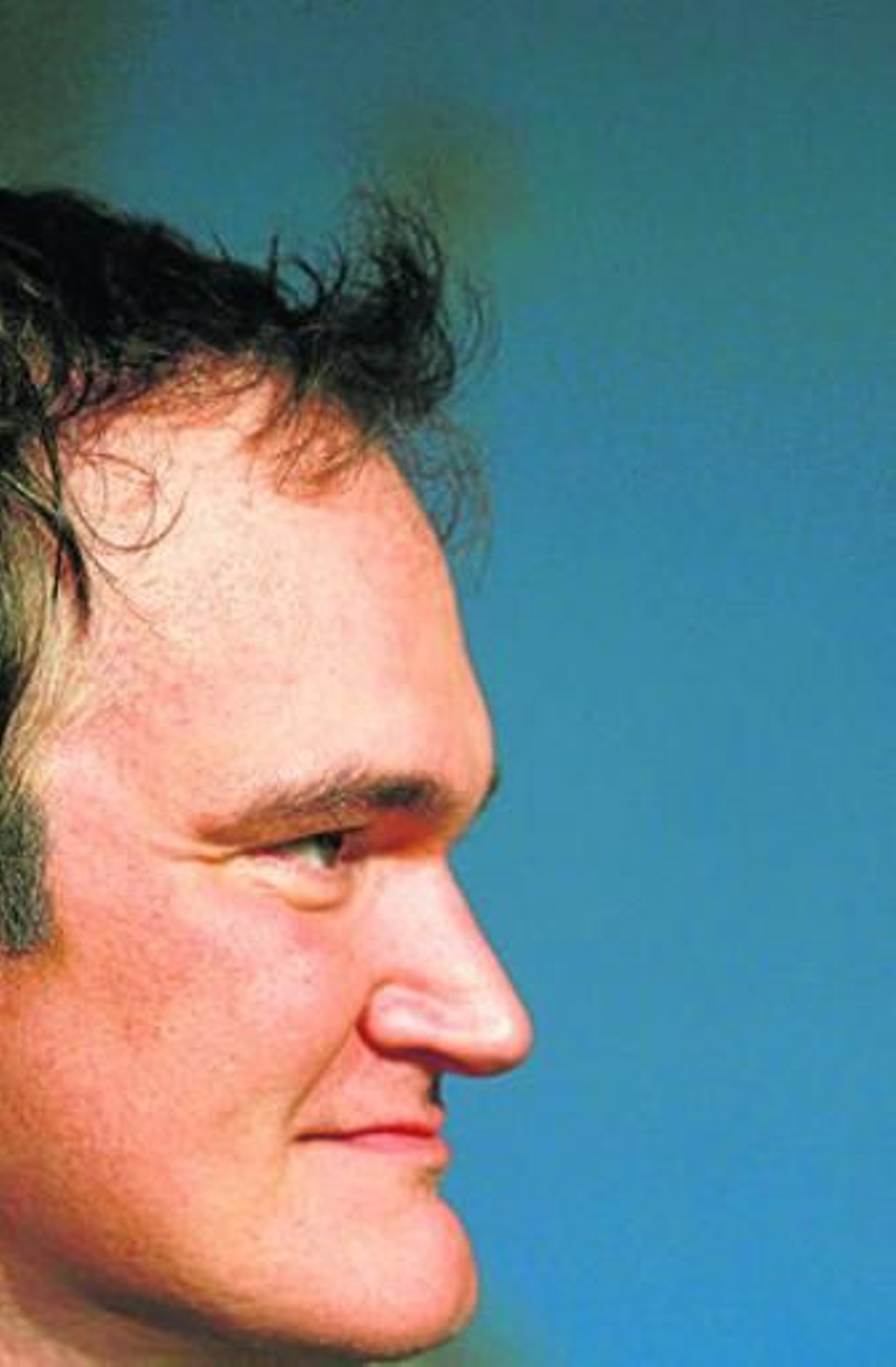 El reconocible y anguloso perfil de Quentin Tarantino.