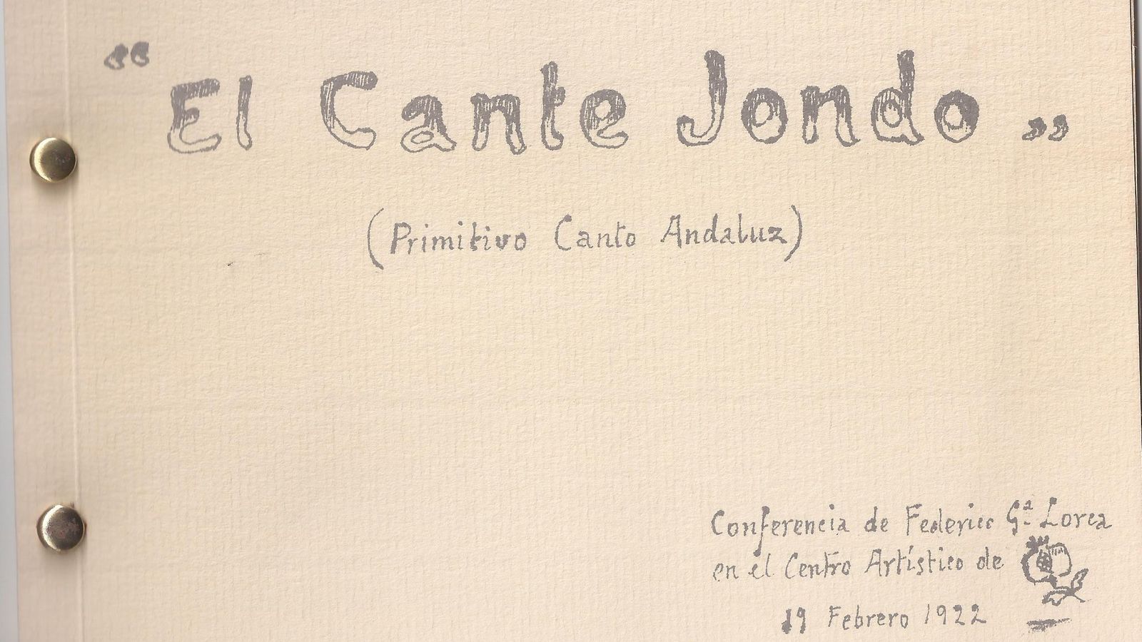 Edición casera de la conferencia de-Lorca aparecida por entregas.