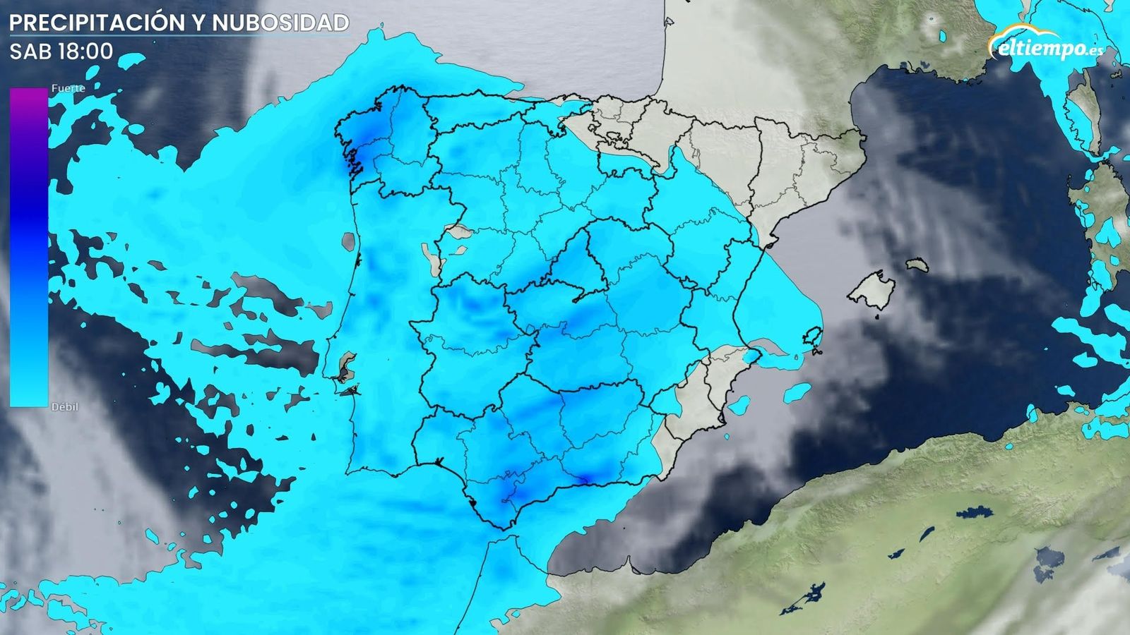 Continúan las fuertes precipitaciones asociadas a la borrasca Marta en la mayor parte de España. Las lluvias ganarán intensidad durante la tarde en regiones de Andalucía donde podrá complicarse significativamente la situación.