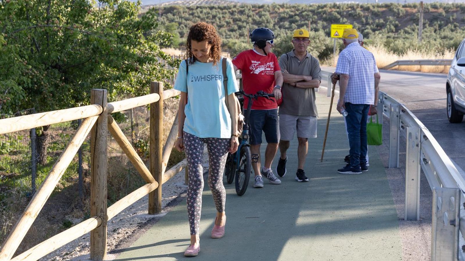 Inauguración del nuevo carril peatonal de la zona residencial Puente Tablas