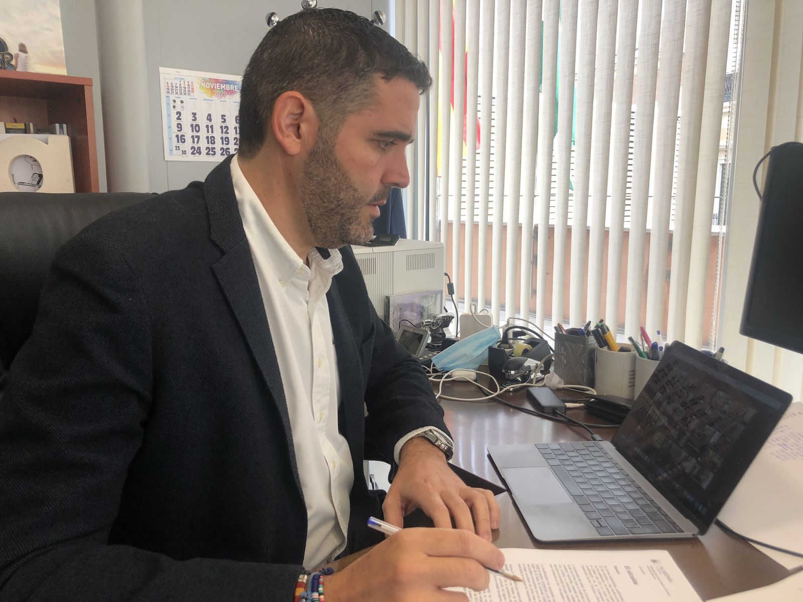 El concejal de Economía del PP, Juan José Alonso, durante el Pleno telemático