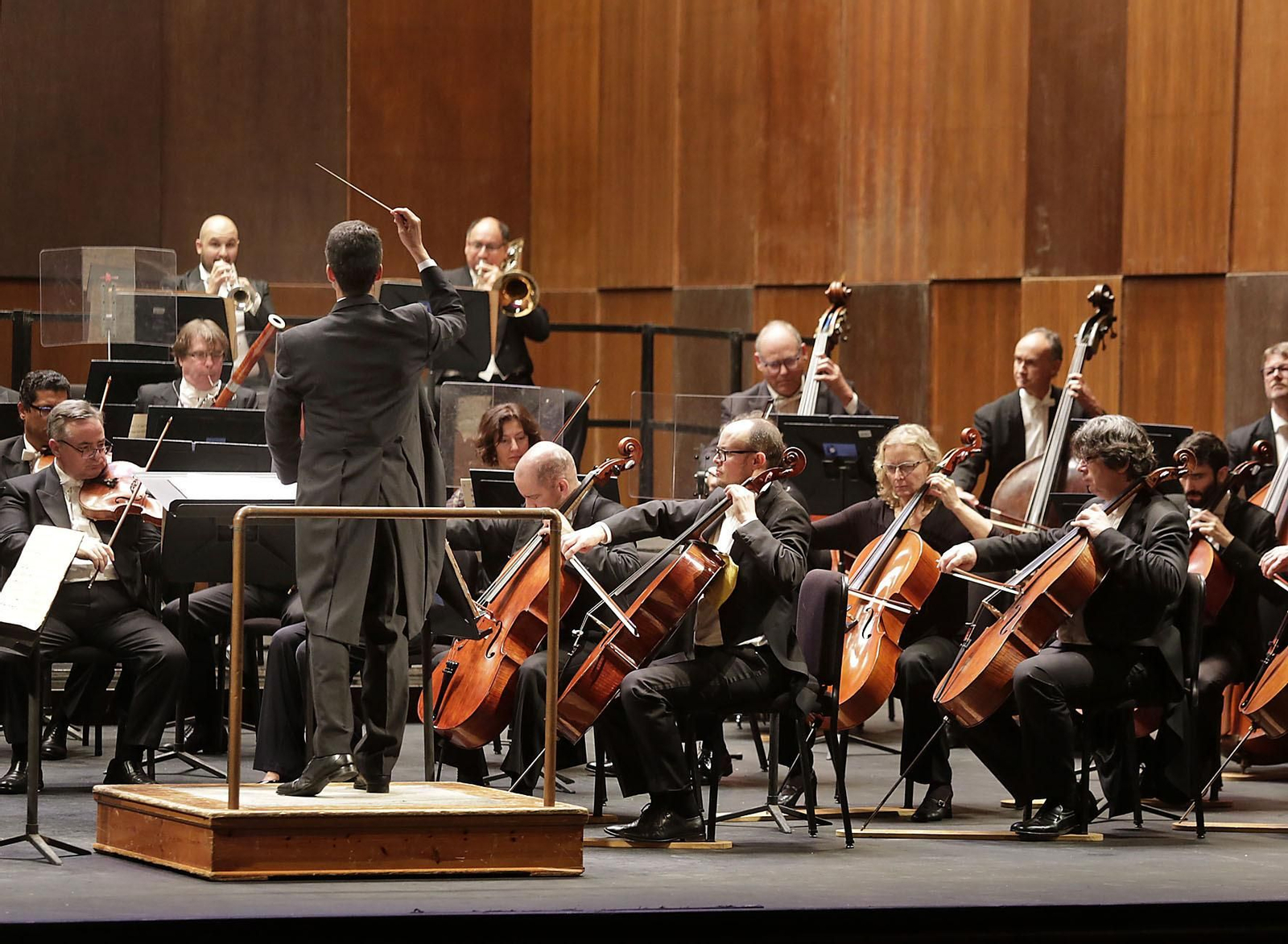 Un momento del concierto de la Orquesta Ciudad de Granada en el Teatro Falla.