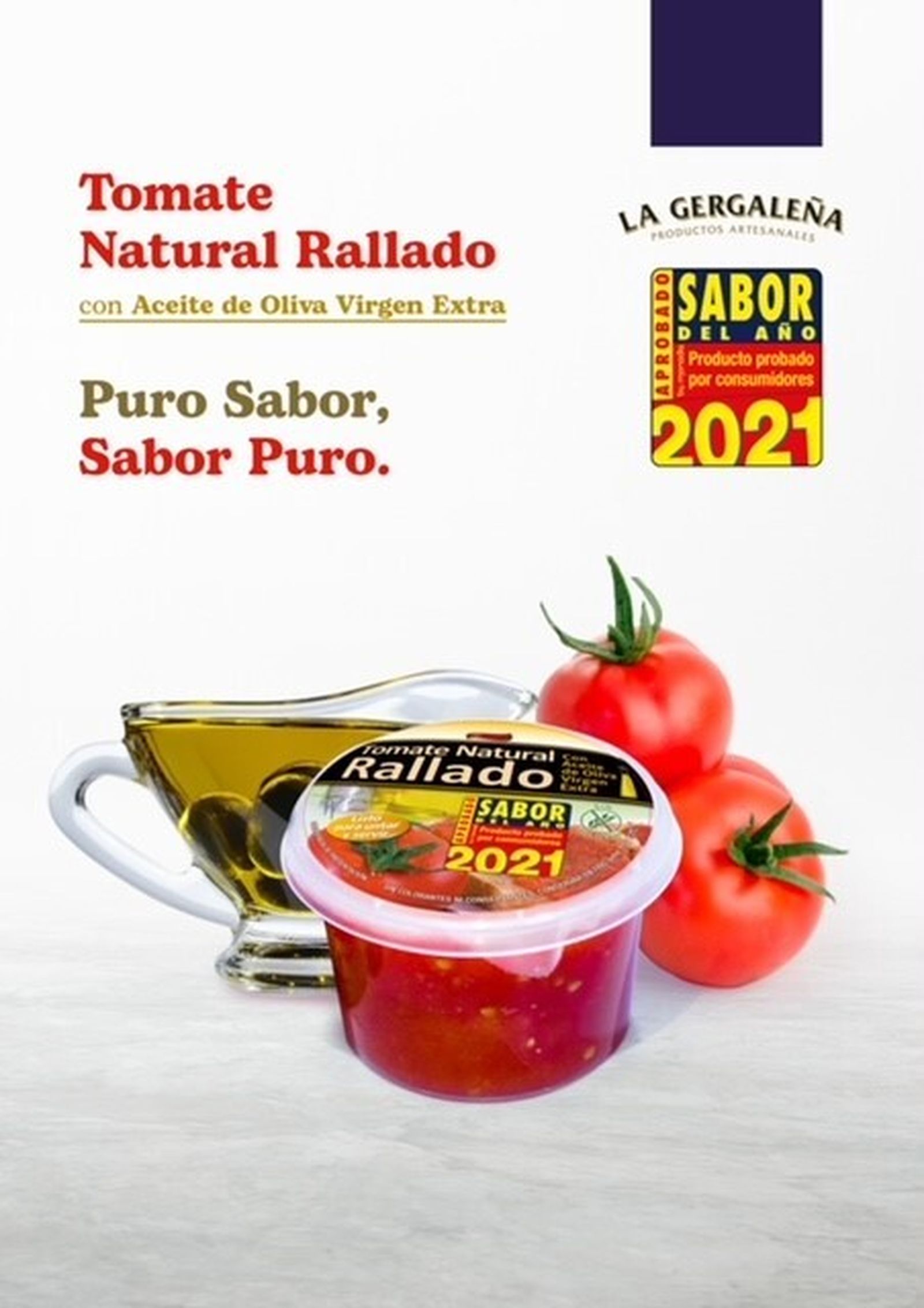 El tomate natural rallado con AOVE La Gergaleña, 'Sabor del año 2021'