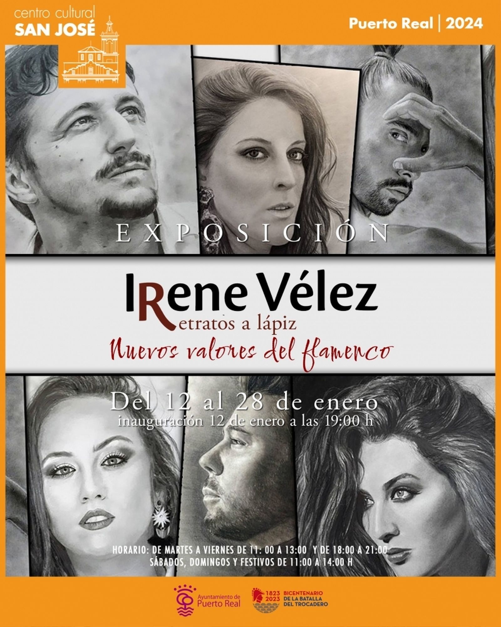 Cartel de la exposición de Irene Vélez en Puerto Real.