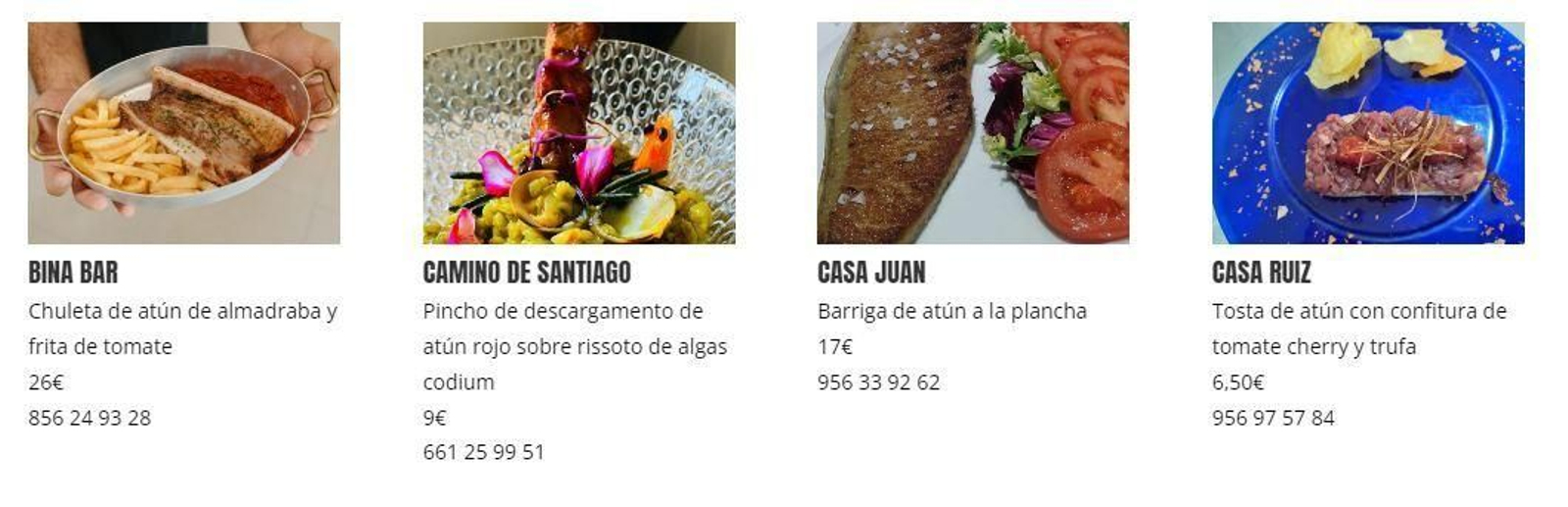 Restaurantes y tapas de la Semana del Atún de Jerez