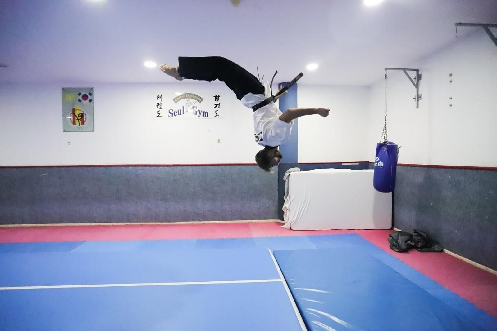 Fran Téllez, en un entrenamiento para la prueba de free-style