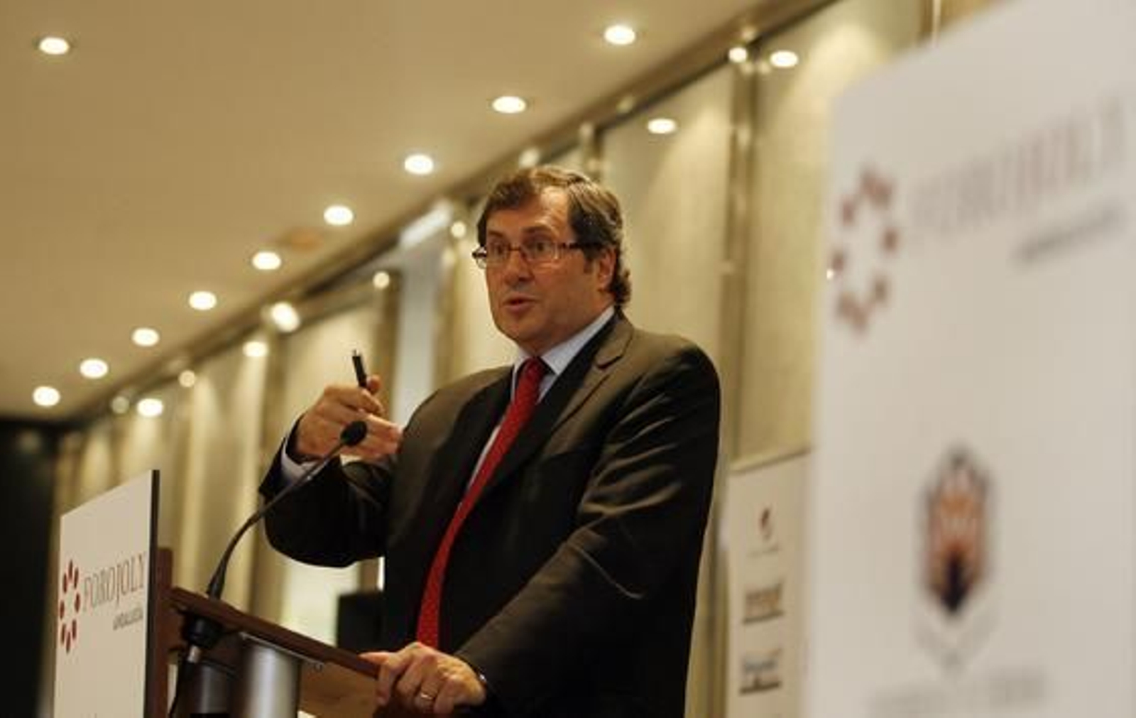 El secretario general de Universidades, Màrius Rubiralta i Alcañiz, en un momento de su intervención en el Foro Joly Andalucía.