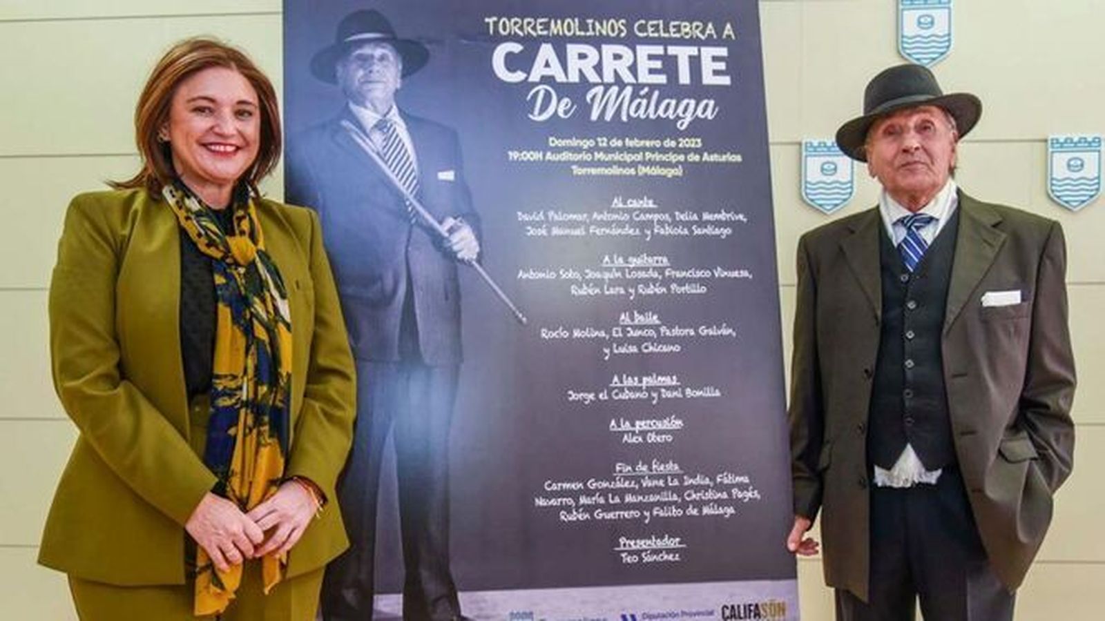 La alcaldesa, Margarita del Cid, y el bailaor 'Carrete' en la presentación del evento.