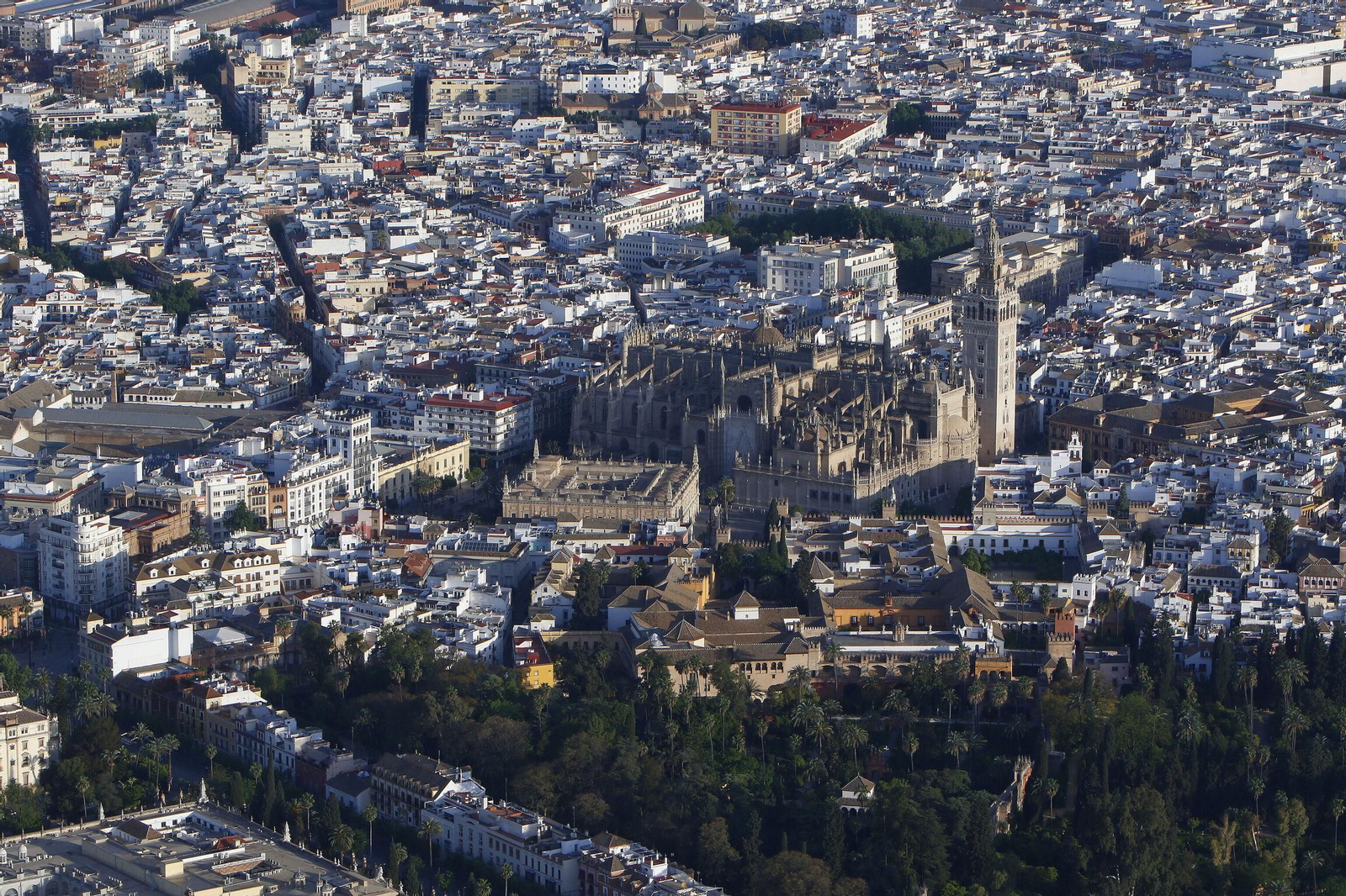Vista aérea del centro de la ciudad.